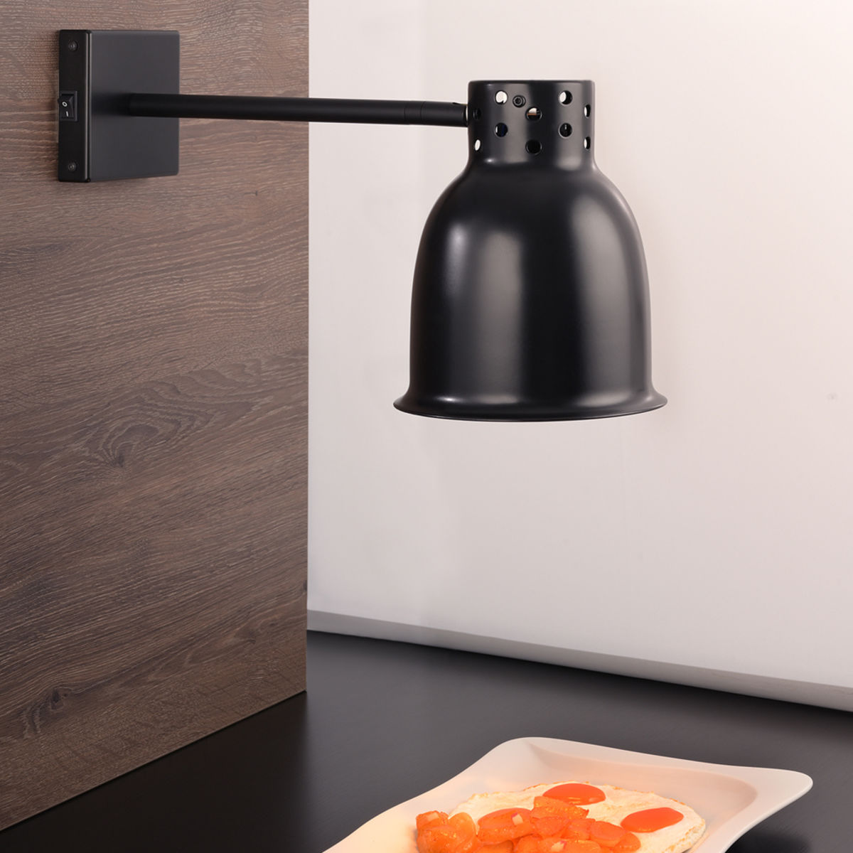 Scholl Buffet-Wärmelampe zur Wandbefestigung 23.7 cm (H); schwarz