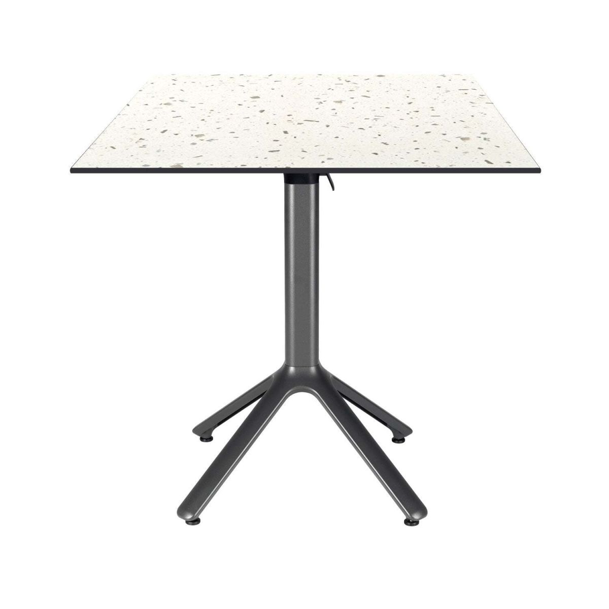 Tavolo pieghevole Nemo da esterno 70x70 RestooTab; 70x70x74 cm (LxLxH); Piano tavolo bianco/multicolore/terazzo, struttura grigio scuro; quadrata