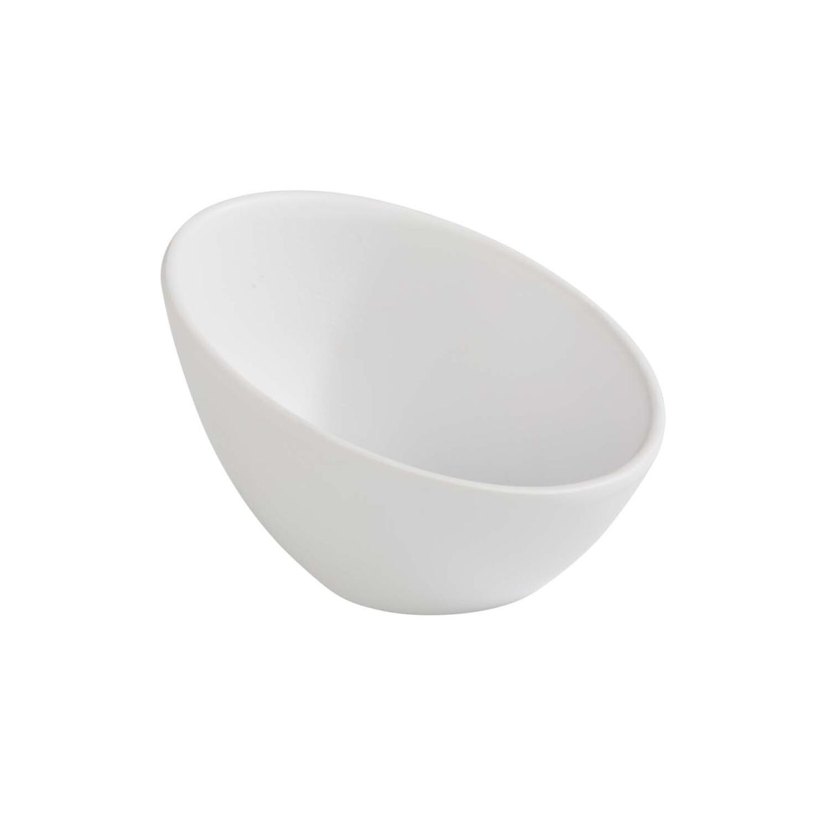 APS Schale ZEN, Melamin, schräg 80 ml, 10x10x10x7 cm (LxBxØxH); weiß; rund