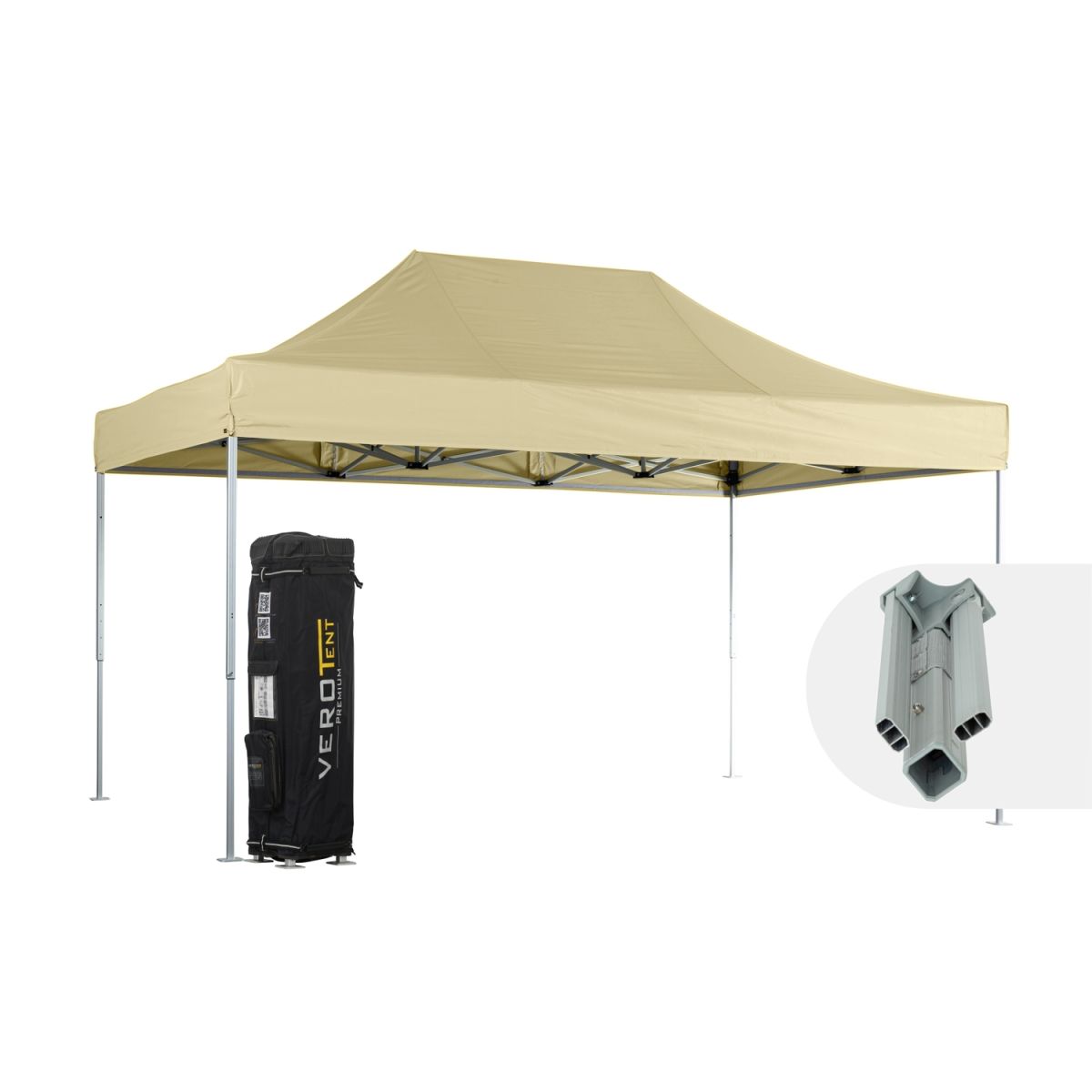 VeroTENT VeroTENT Faltpavillon 3x4,5m Classic mit Dach 300x450x330 cm (LxBxH); beige
