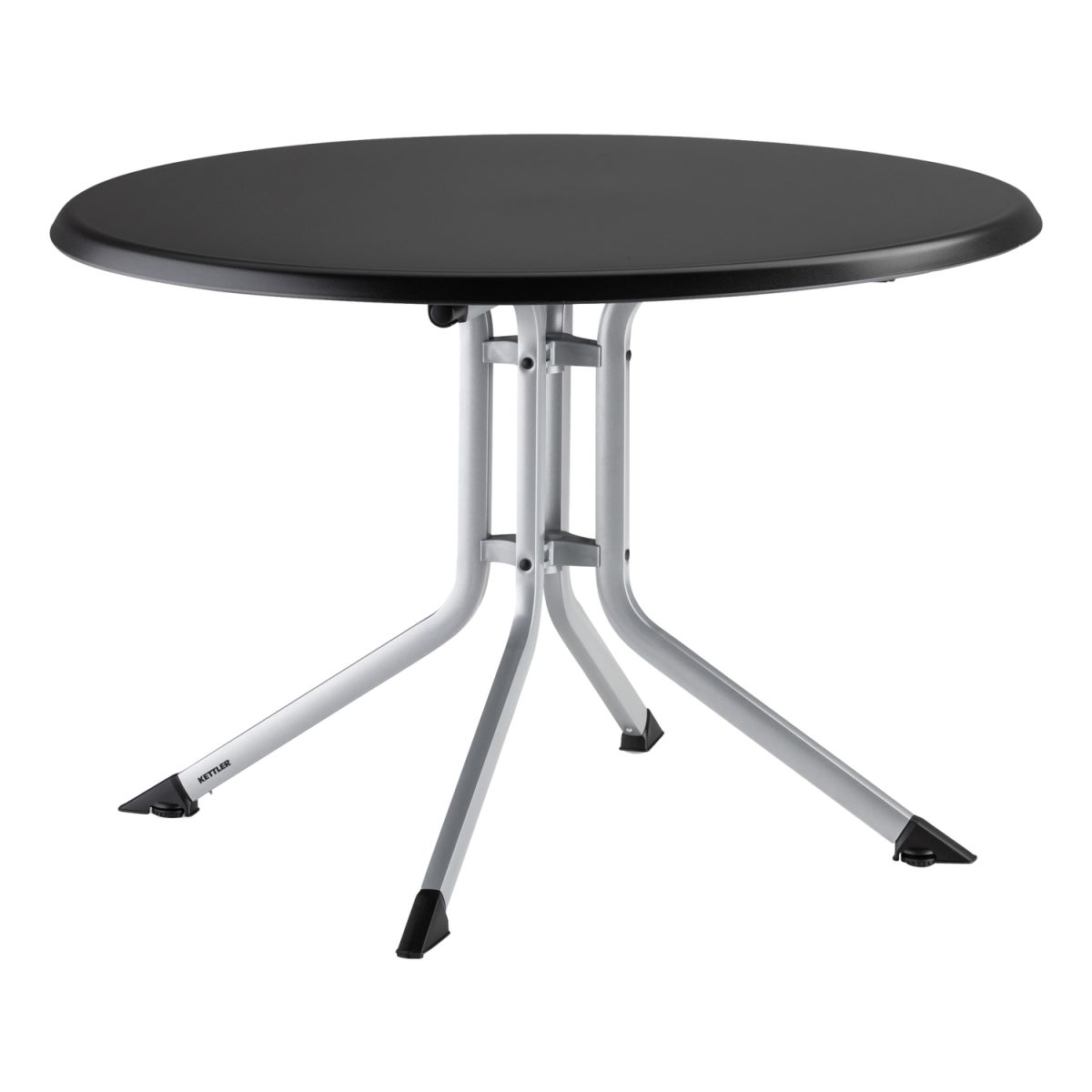 KETTLER Klapptisch rund BOULEVARD; 115x115x74 cm (LxBxH); Platte anthrazit, Gestell silber; rund