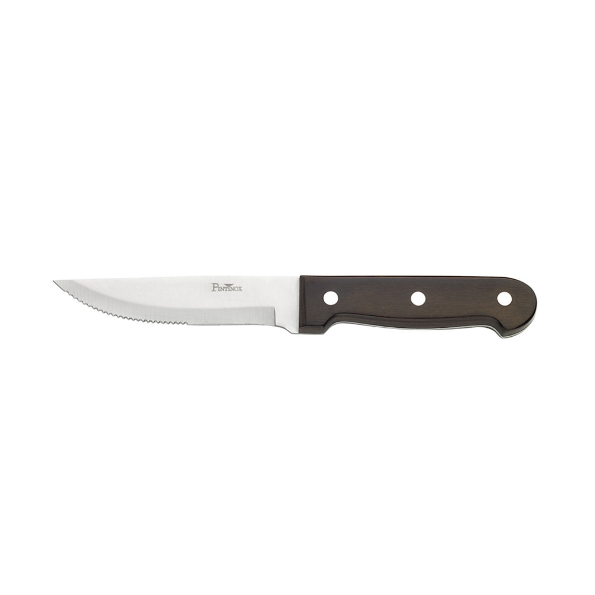 Coltello da bistecca P.WOOD Pintinox; 28 cm (L); argento, manico marrone; 4 pz. / Pacco