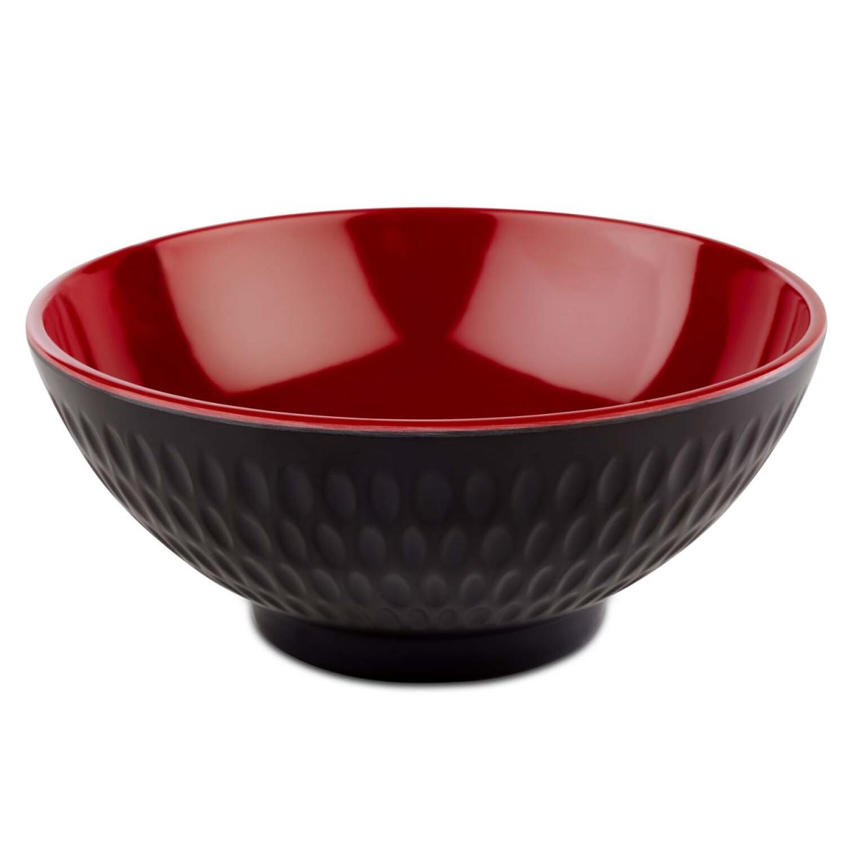 APS Schale ASIA PLUS, Melamin 350 ml, 13x13x13x5.5 cm (LxBxØxH); schwarz/rot; rund