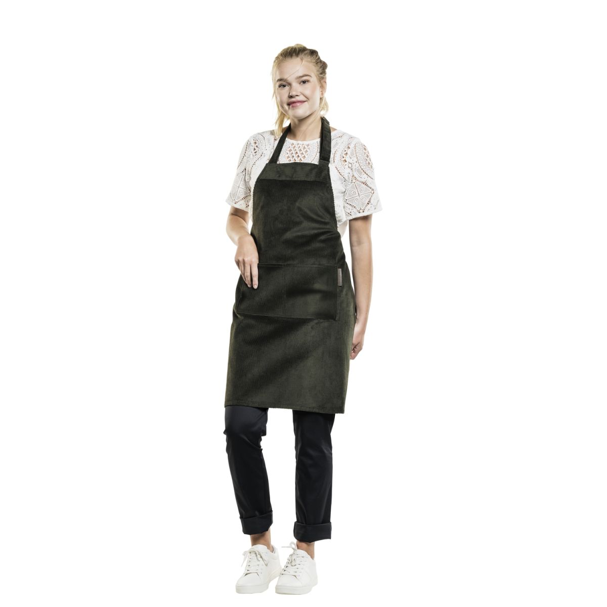 Chaud Devant Latzschürze Base Green Velvet W70–L85 85x70 cm (LxB); dunkelgrün