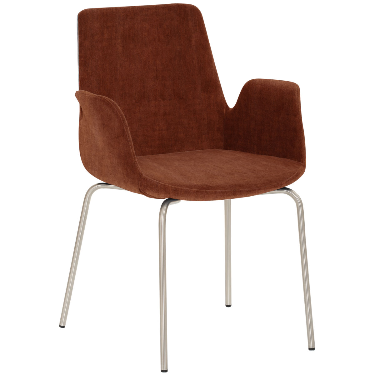 Mayer Sitzmöbel Sessel 2009 Polyester-Stoff, mit Armlehnen 58x59x87 cm (BxTxH); Sitz rostbraun, Gestell edelstahl