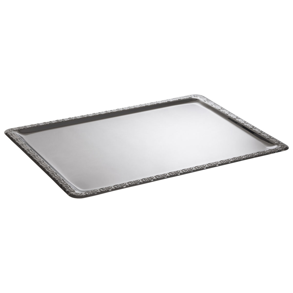 APS Tablett SCHÖNER ESSEN, Edelstahl; 63.5x44.5x2 cm (LxBxH); silber; rechteckig