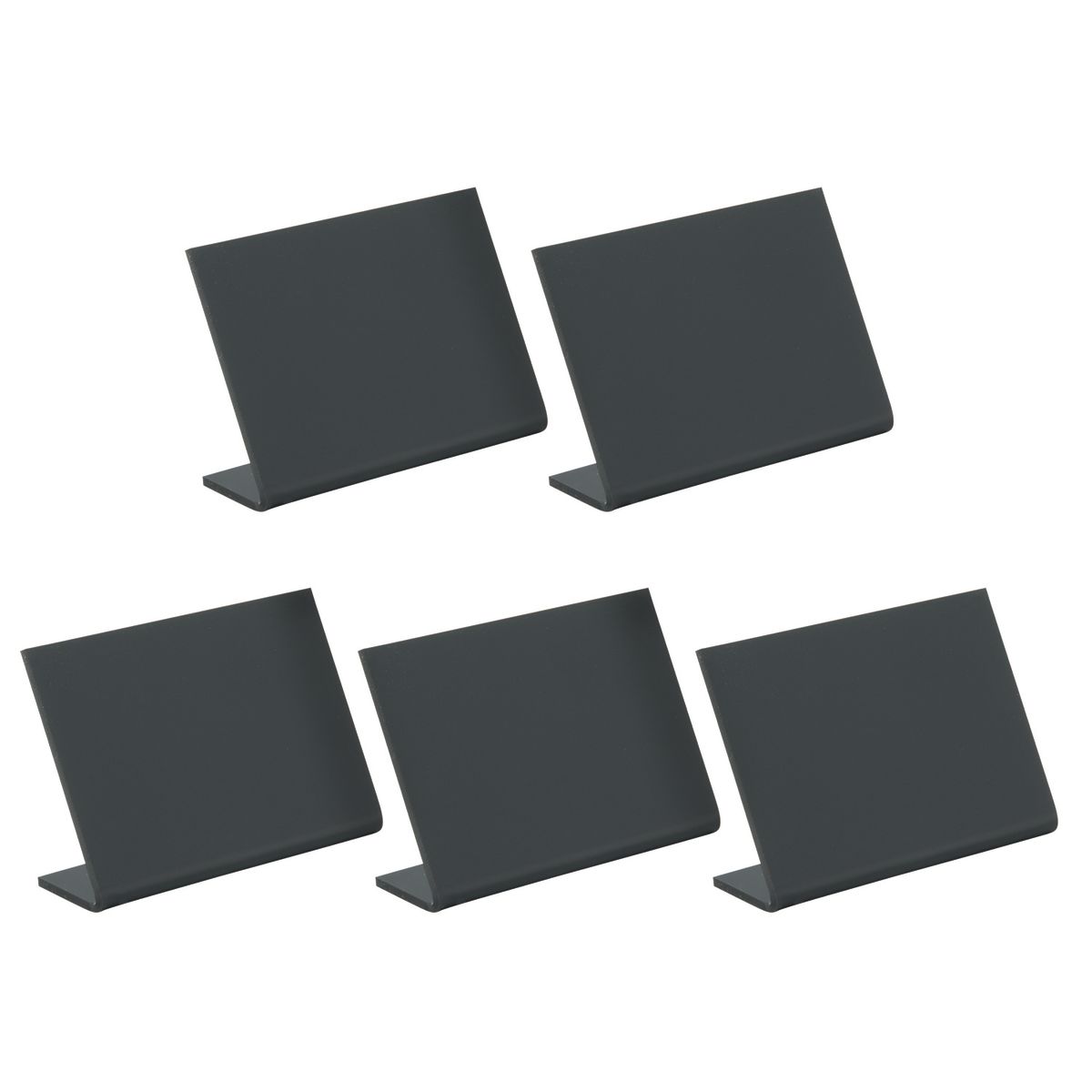 Set da 5 lavagnette da tavolo – Nere – Forma a L Securit; 7x5 cm (LxH); nero