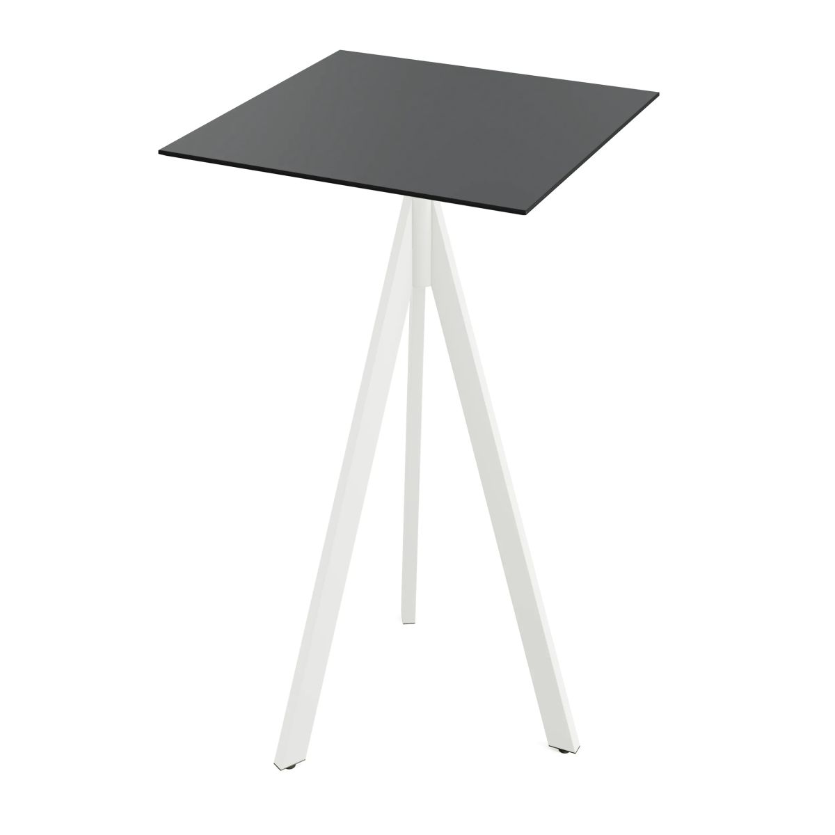 Feros Infinity Tripod Stehtisch frame + HPL 70x70 cm 70x70x110 cm (LxBxH); weiß/schwarz; quadratisch