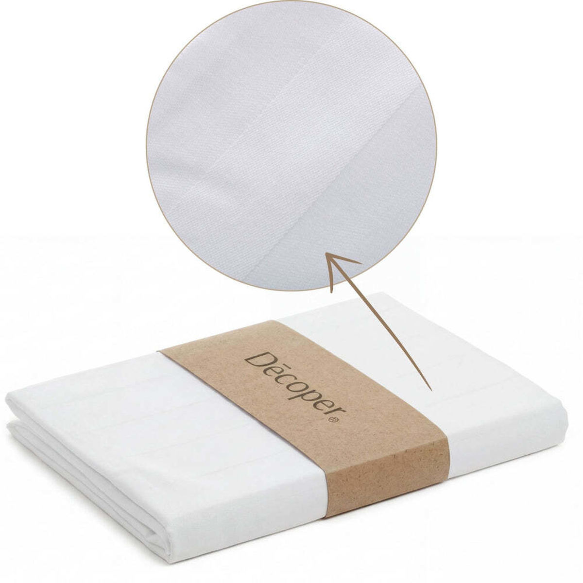 Decoper Streifsatin Bettwäsche Set; 135x200 cm (BxL), 80x80 cm (LxB); weiß