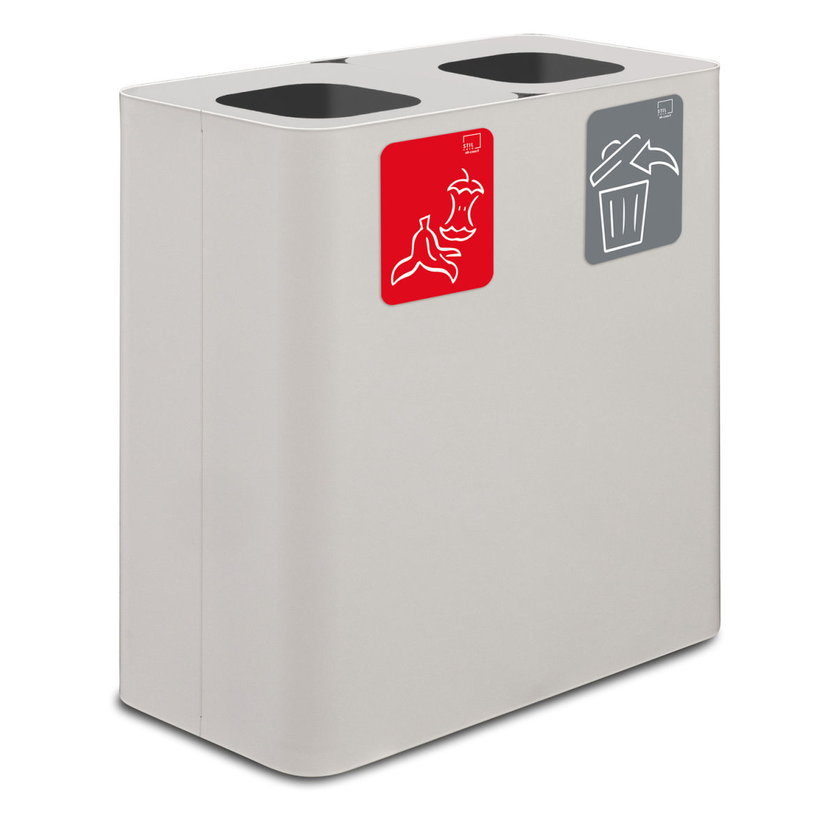 STIL CASA Stil Casa PURE Abfallsammelsystem, mit zwei Fächern 180 l, 77x39x80.5 cm (LxBxH); weiß; rechteckig