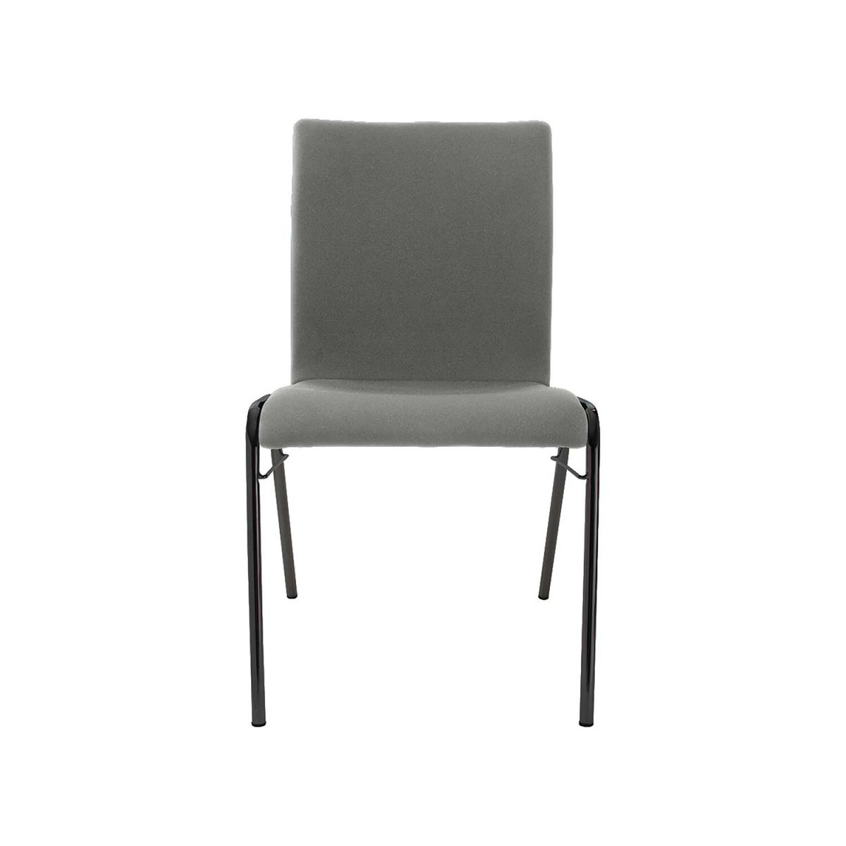 BMV Besucherstuhl 'A45' Buche, Gestell schwarz, Steg, Vollpolster 50x86x54 cm (BxTxH); Sitz grau, Gestell schwarz