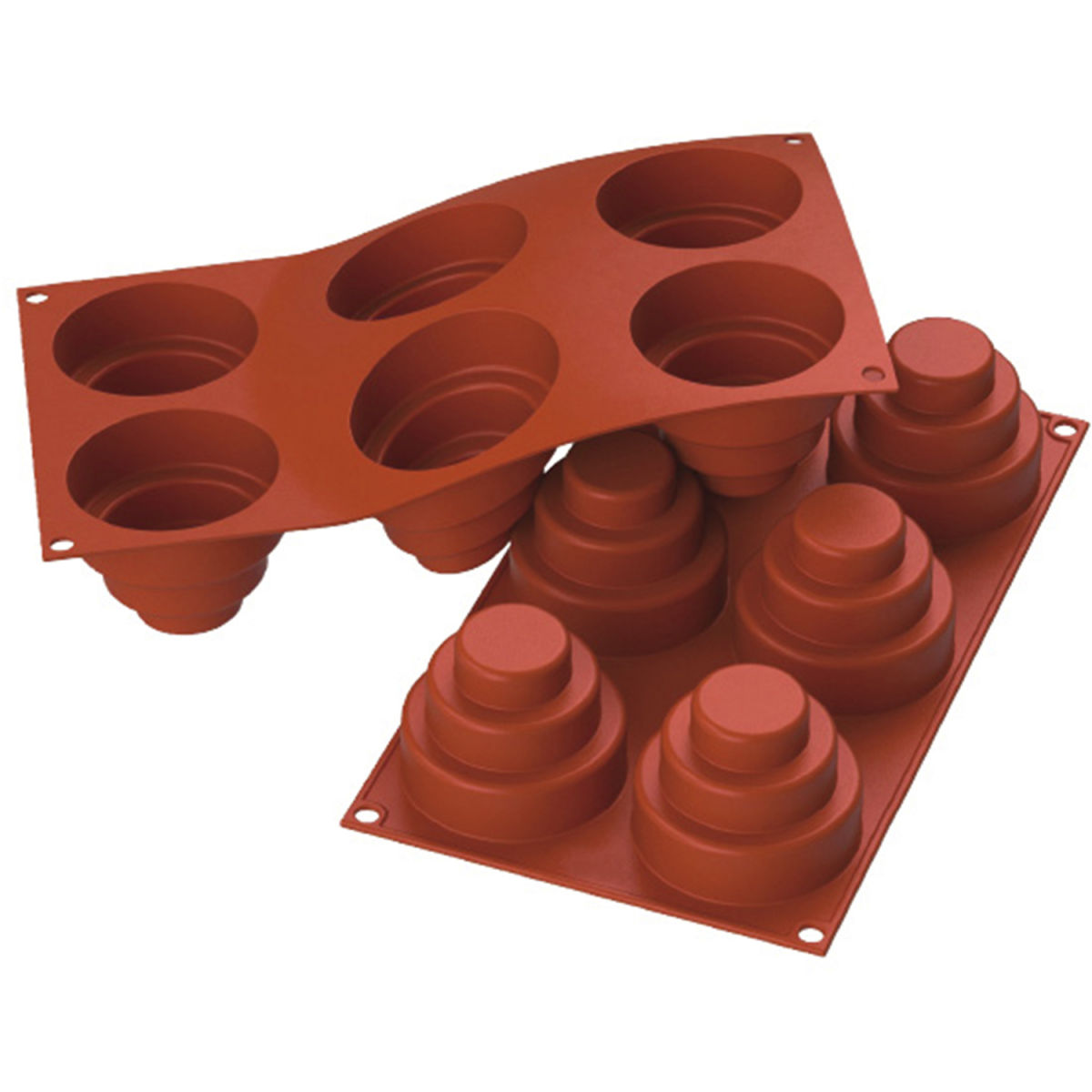Schneider Silikonbackform Mini-Kuchen 177 ml, 30x17.5x7 cm (LxBxH); rot