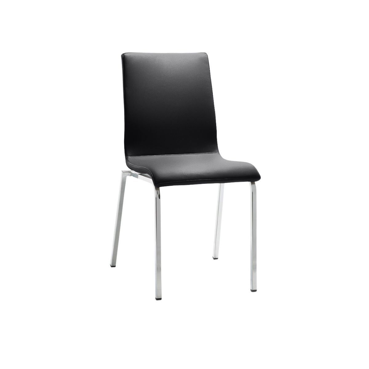 Mayer Sitzmöbel Stuhl 2120, Mikrofaser-Stoff, Rechteckrohr 47x54x90 cm (BxTxH); Sitz anthrazit, Gestell chrom
