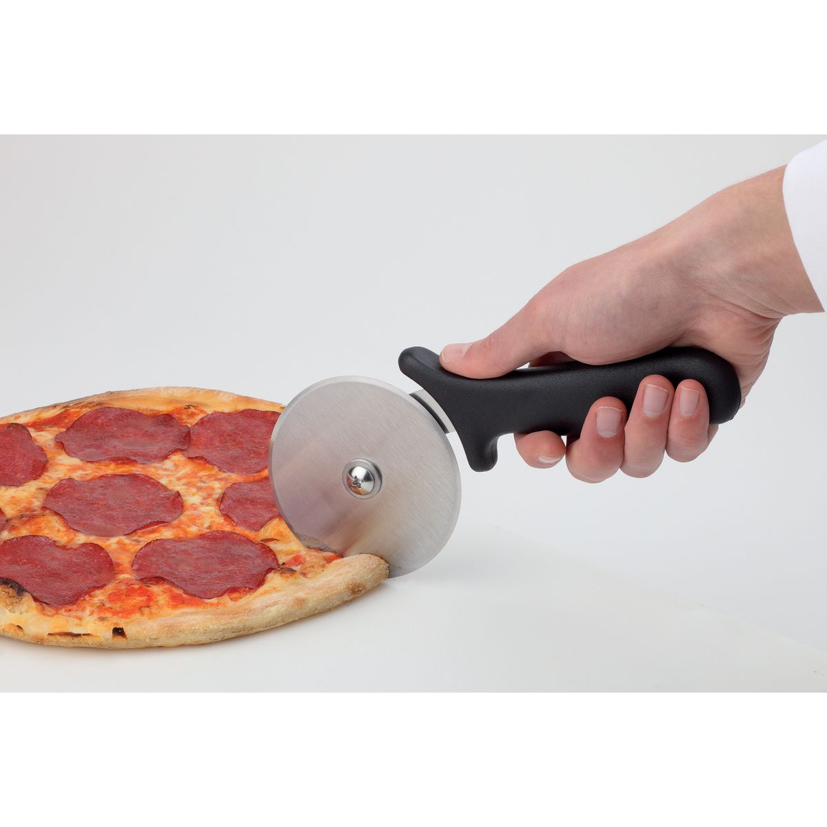 APS Pizzaskärare Major; 10x23x10x2 cm (ØxLxBxH); Svart/Stålgrå; Rund