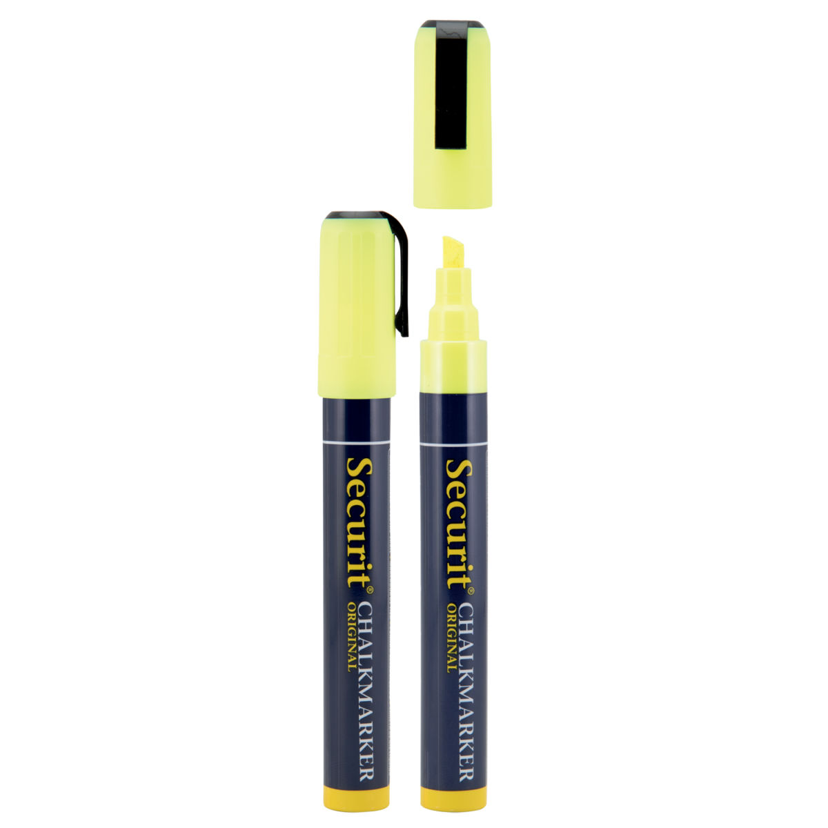 Set di 2 pennarelli a gesso liquido Punta smussata 2-6mm Securit; 2 cm (L), lunghezza carattere 20 mm; giallo
