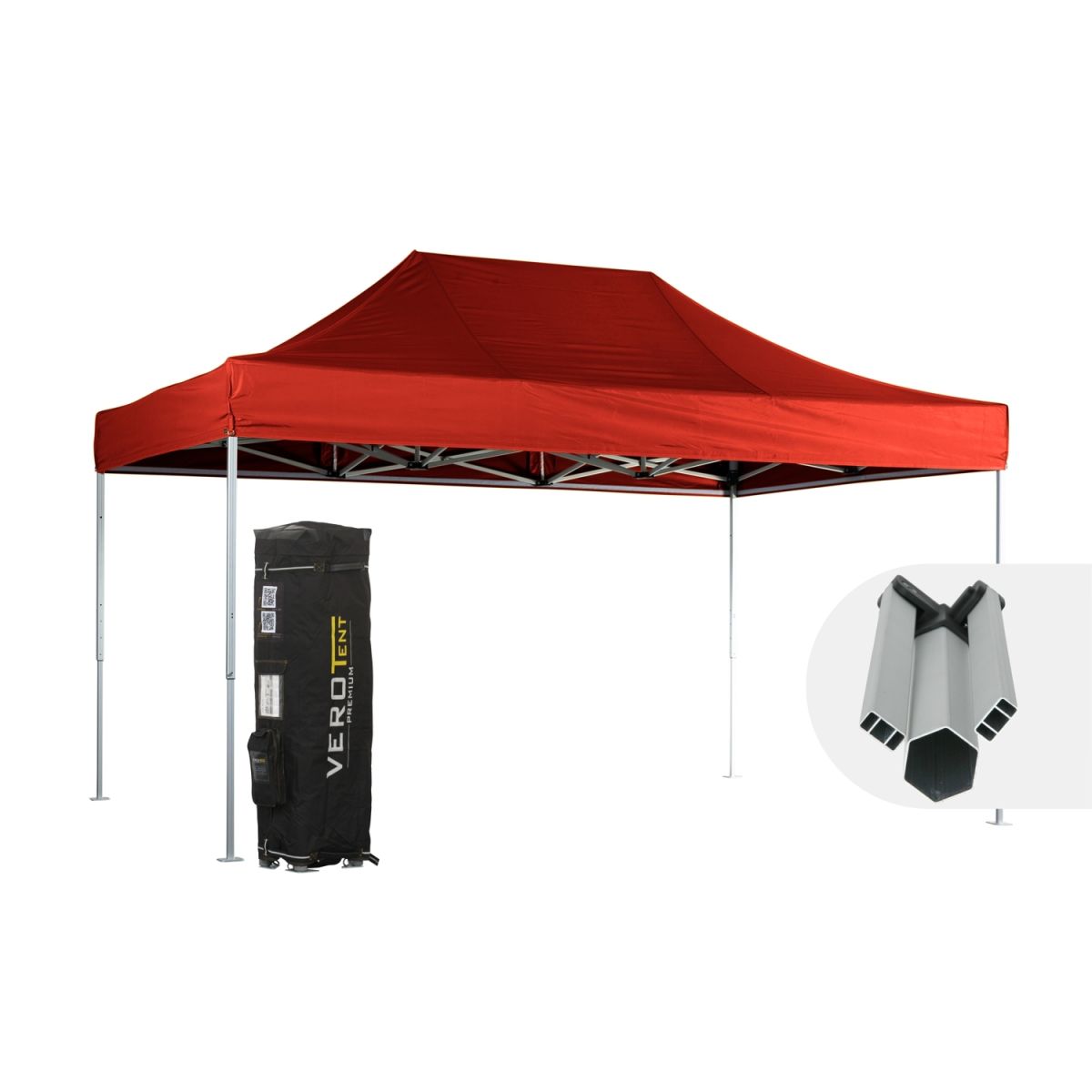 VeroTENT VeroTENT Faltpavillon 3x4,5m Starter mit Dach 300x450x330 cm (LxBxH); rot