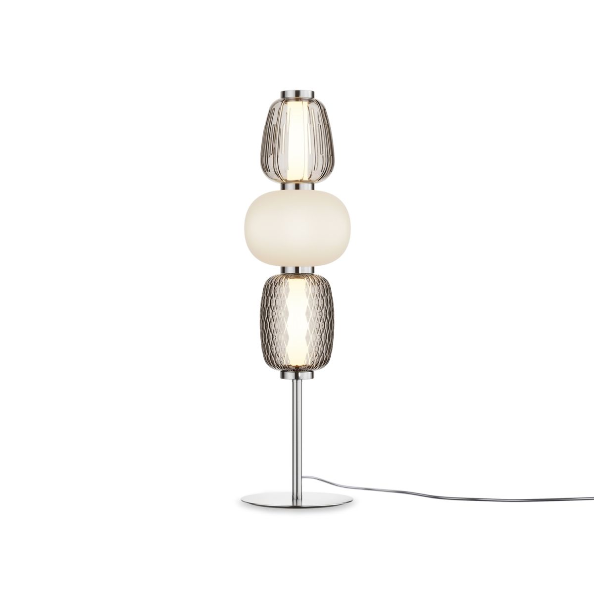 Maytoni Maytoni Tischleuchte Pattern Gold, aus Metall, LED, 3500lm, 3000K; 18x18x18x67.5 cm (LxBxØxH); chrom; Gestell chrom