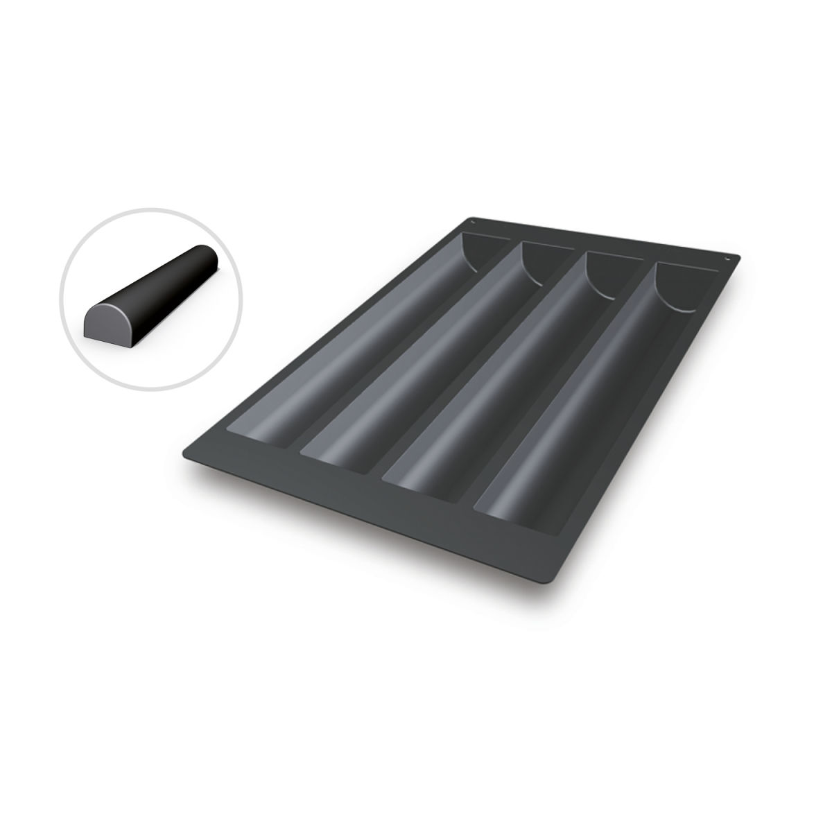 Schneider Silikonbackform 2137 ml, 60x40x6.3 cm (LxBxH); schwarz