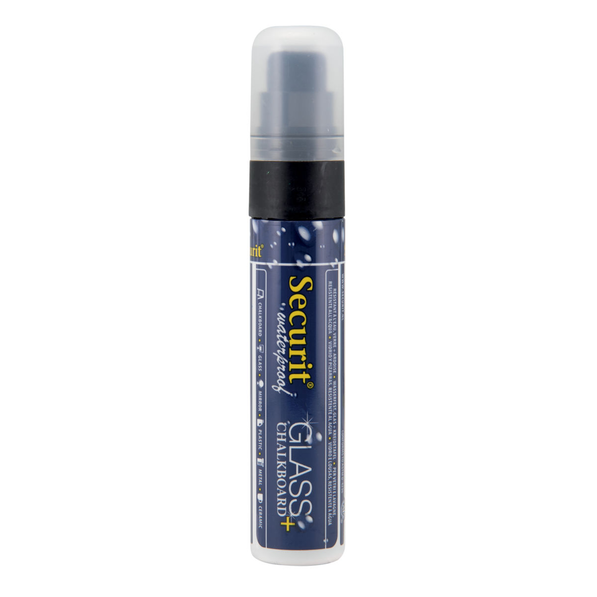 Pennarello a gesso liquido Waterproof Punta rettangolare 7-15mm Securit; 2.5 cm (L), lunghezza carattere 25 mm; nero