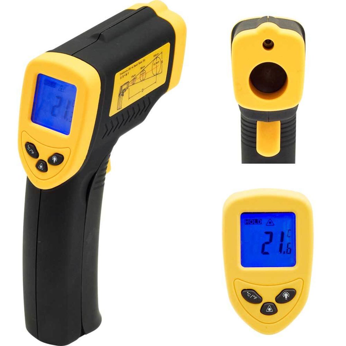 Stalgast Thermometer mit Laserpointer, Temperaturbereich schwarz/gelb