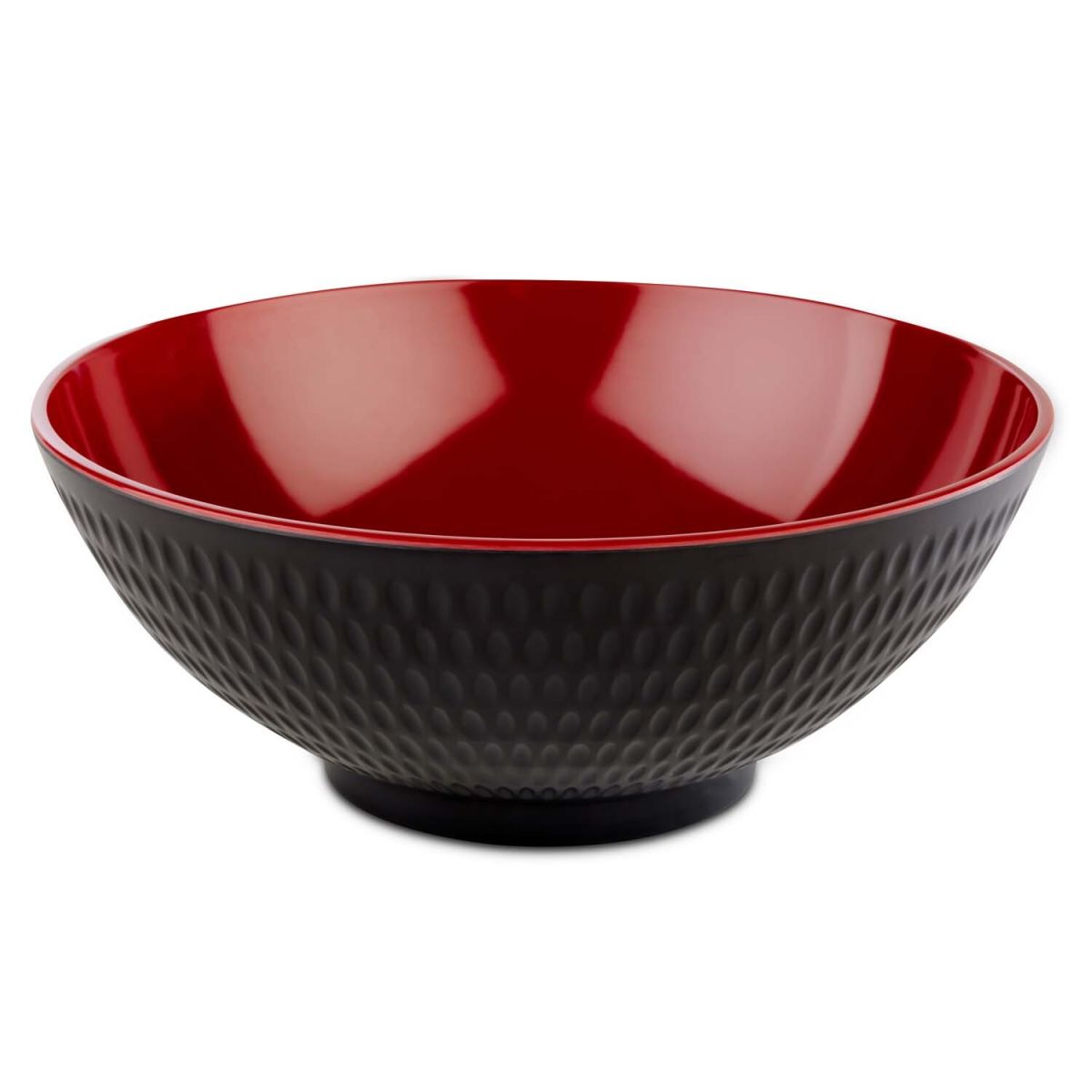 APS Schale ASIA PLUS, Melamin 2200 ml, 24x24x24x9.5 cm (LxBxØxH); schwarz/rot; rund