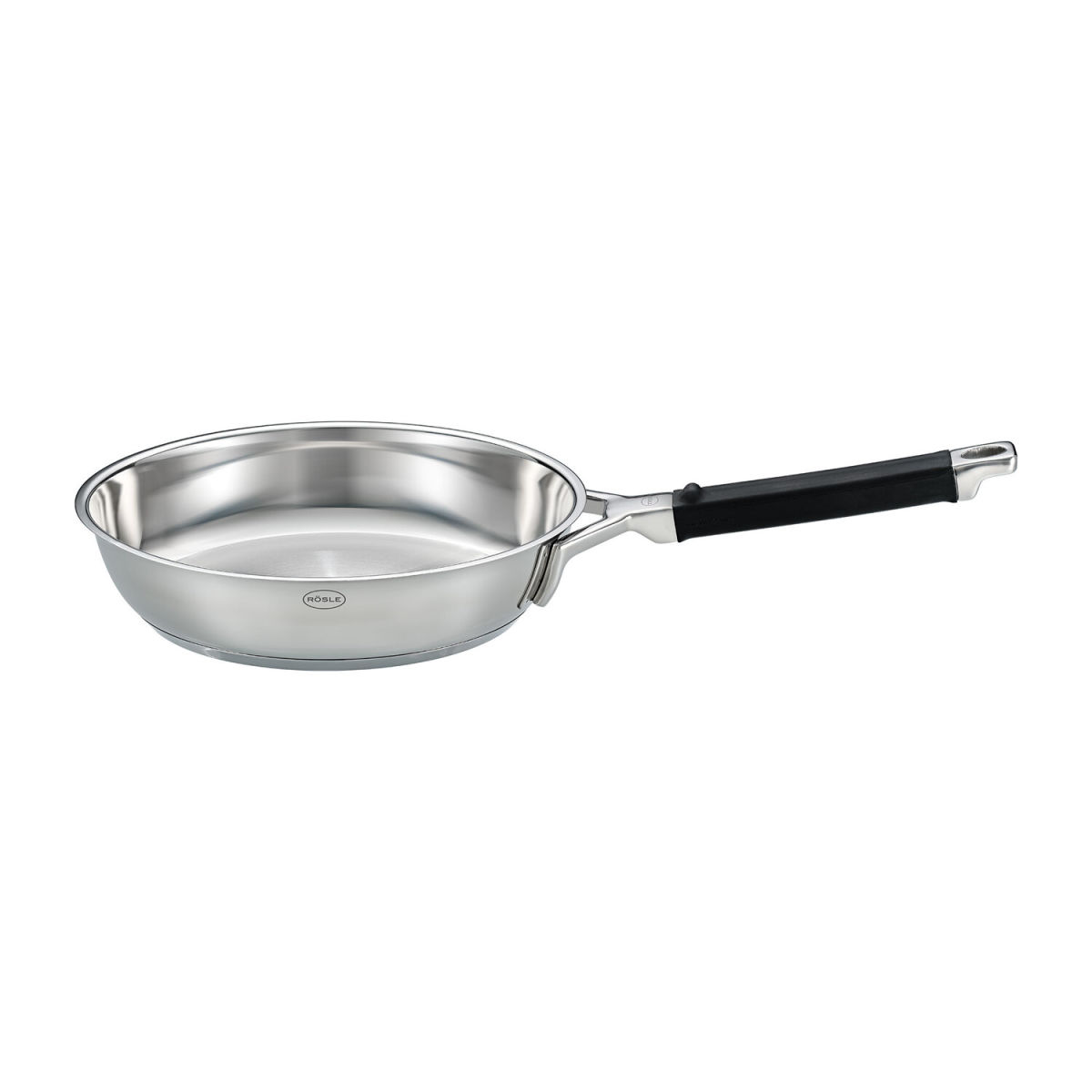 RÖSLE Bratpfanne SILENCE PRO 0.014 l, 39x21.5x8.5 cm (LxBxH); silber/schwarz; rund