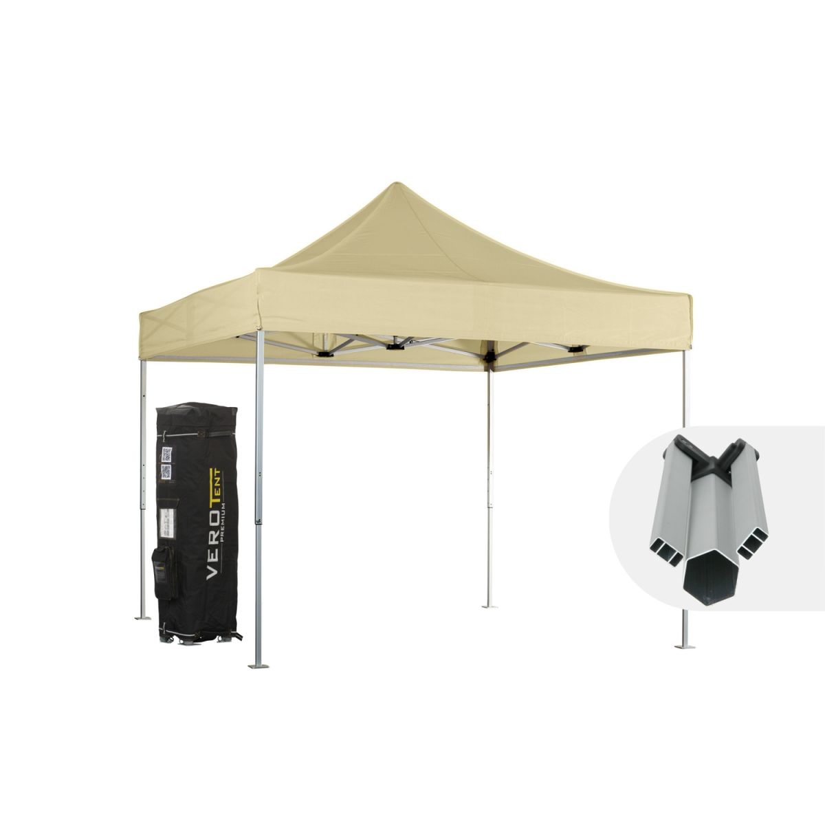 VeroTENT VeroTENT Faltpavillon 3x3m Starter mit Dach 300x300x330 cm (LxBxH); beige