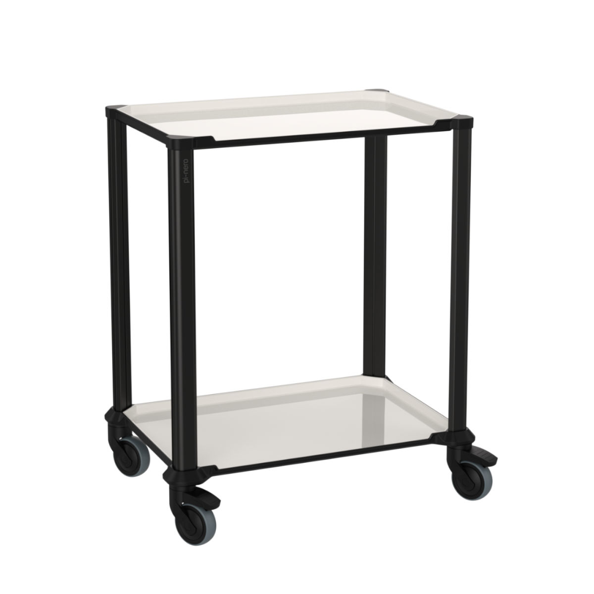QUATRO Vielseitiger Multifunktionswagen 2 Ebenen 76x53x90 cm (BxTxH); schwarz/weiß
