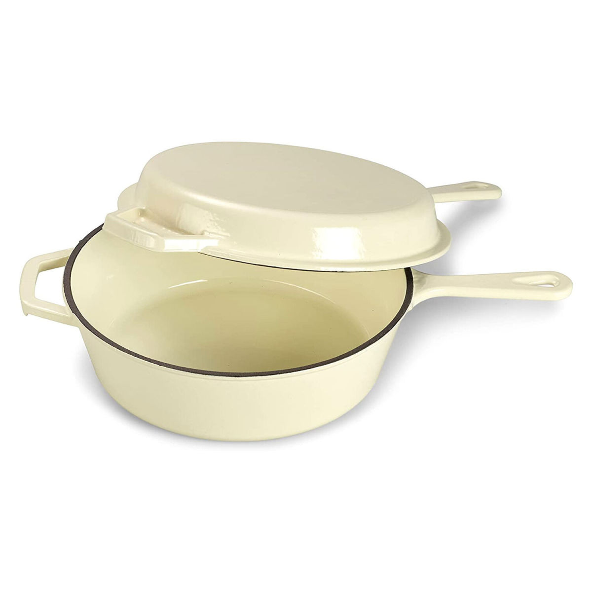 ECHTWERK Schmortopf Grillpfanne 2-in-1 Set 42x27x13 cm (LxBxH); creme; rund