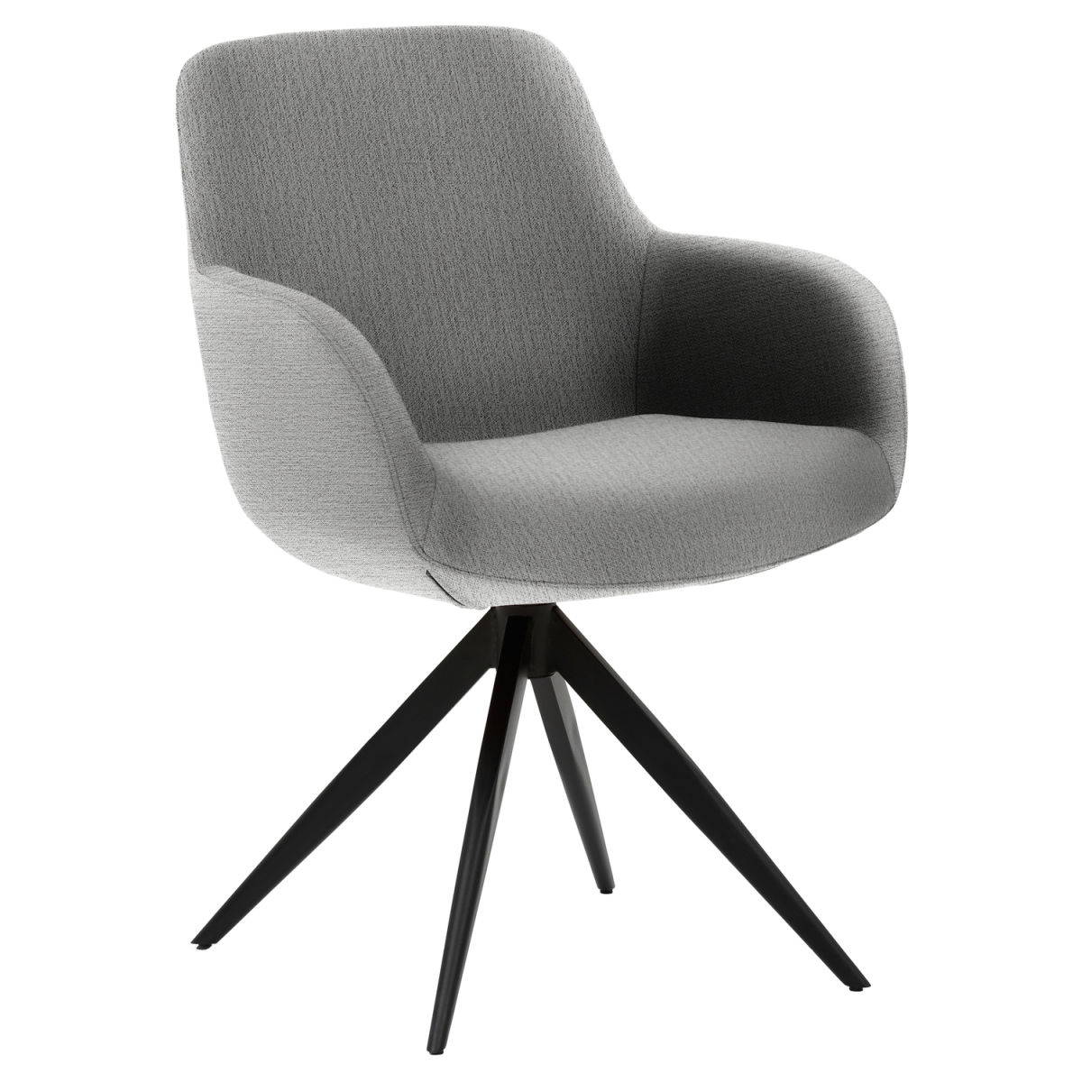 Mayer Sitzmöbel Gepolsterter Sessel mit 360 Drehfunktion 60x61x85 cm (BxTxH); Sitz hellgrau meliert, Gestell schwarz