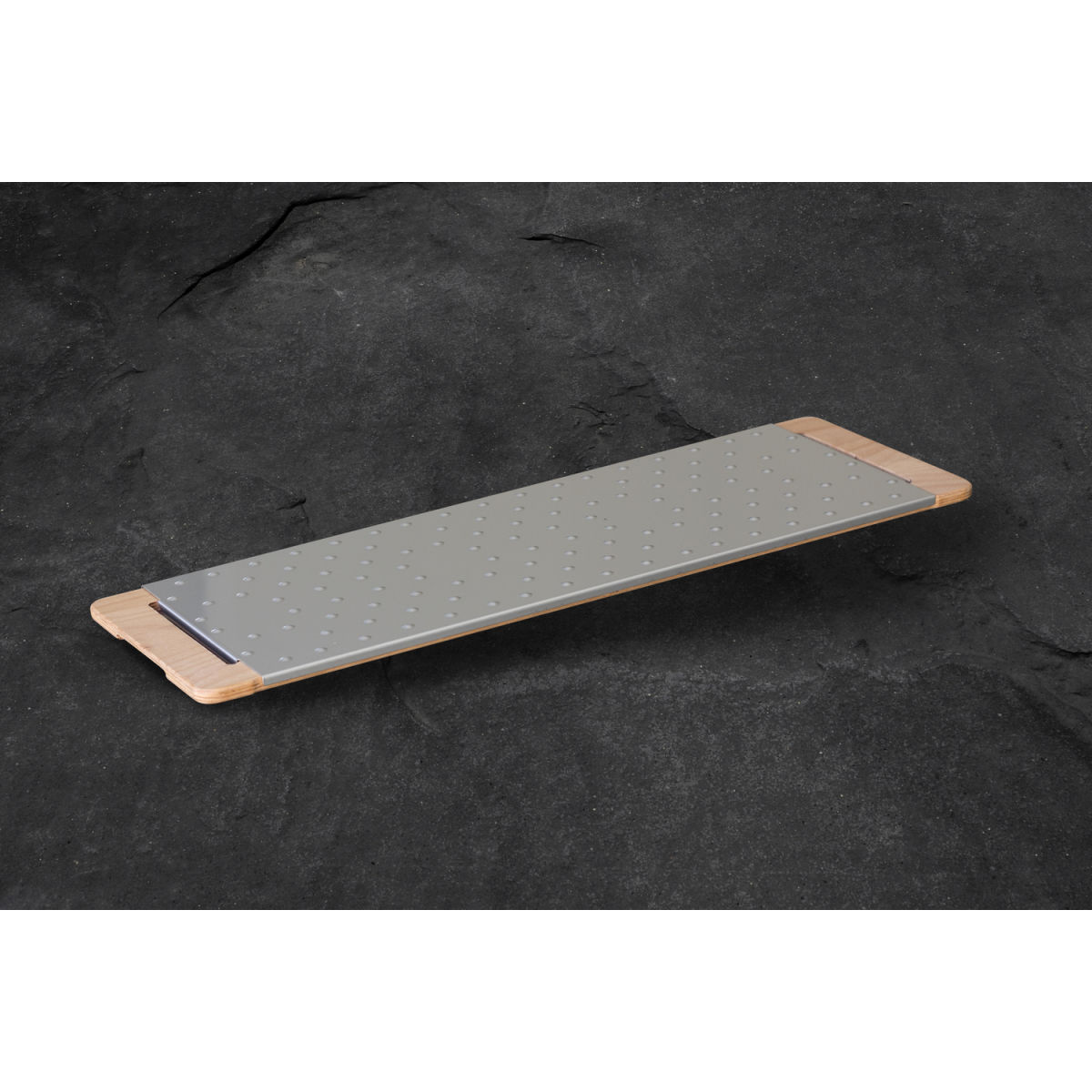 STIL CASA Stil casa, 4er-Set Schneidebretter für Pizzen und Focaccia, Holzständer, Edelstahlplatte 81x30x3 cm (LxBxH); mehrfarbig; 4 Stück / Pack