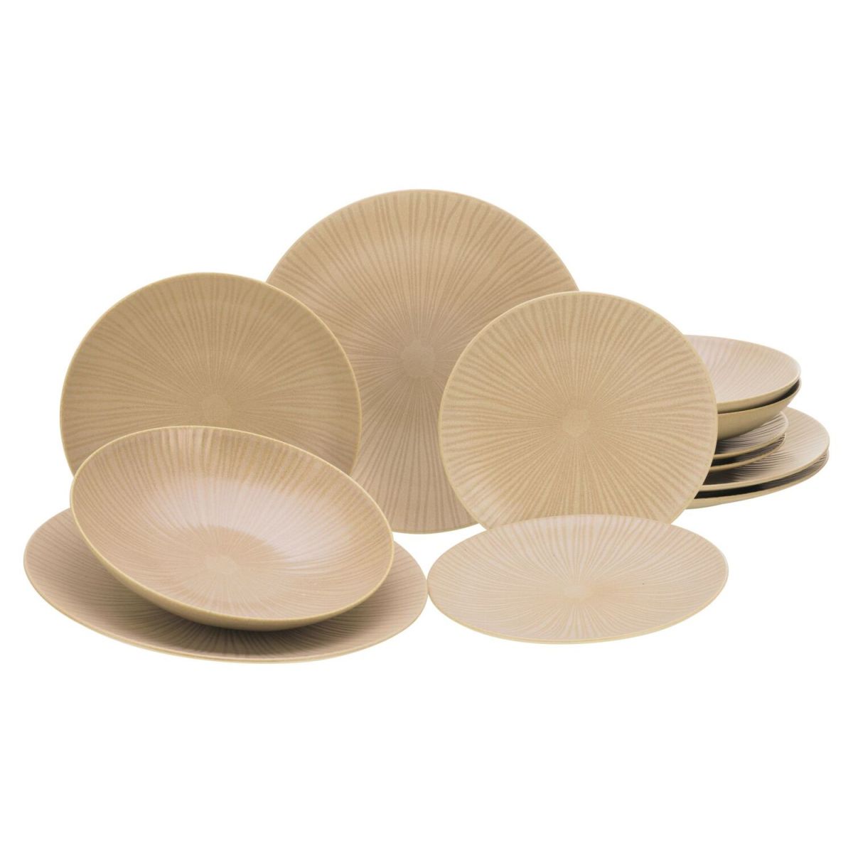 CreaTable Vesuvio Sand - Tellerset 12-tlg sand