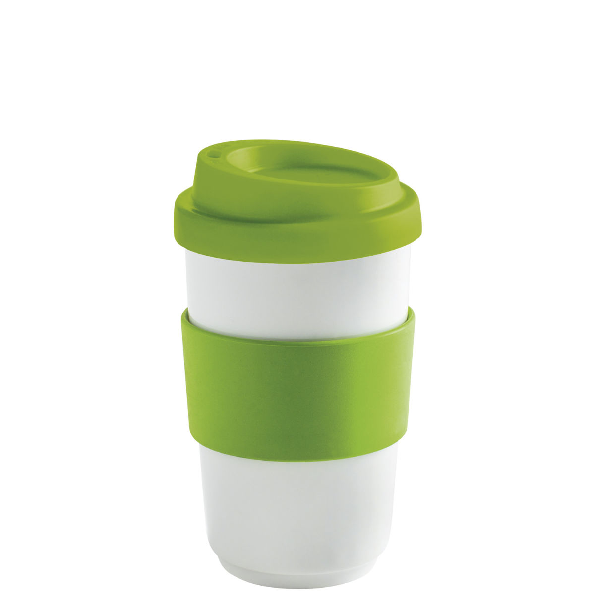 Kahla Becher + Trinkdeckel + Banderole fillit 400 ml, 8x13 cm (ØxH); limettengrün; rund
