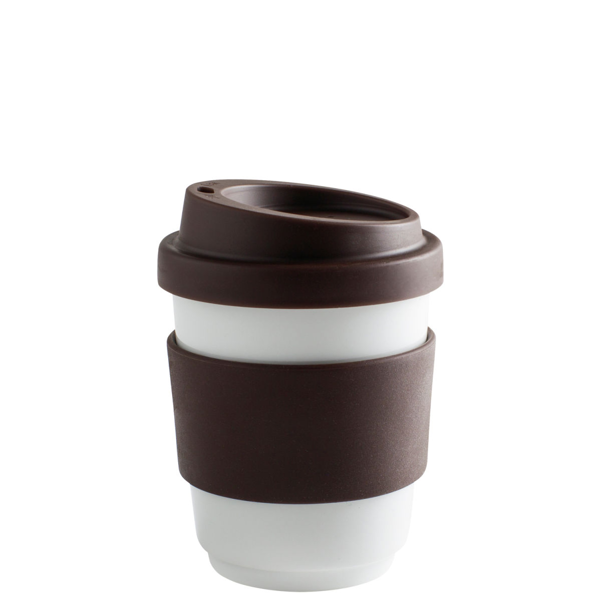 Kahla Becher + Trinkdeckel + Banderole fillit 270 ml, 8x9.5 cm (ØxH); cocabraun; rund