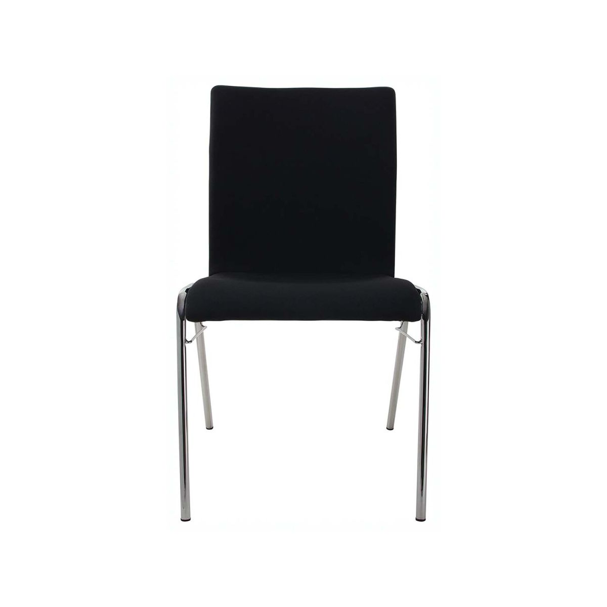 BMV Besucherstuhl 'A45' Buche, Gestell verchromt, Steg, Vollpolster 50x86x54 cm (BxTxH); Sitz schwarz, Gestell silber