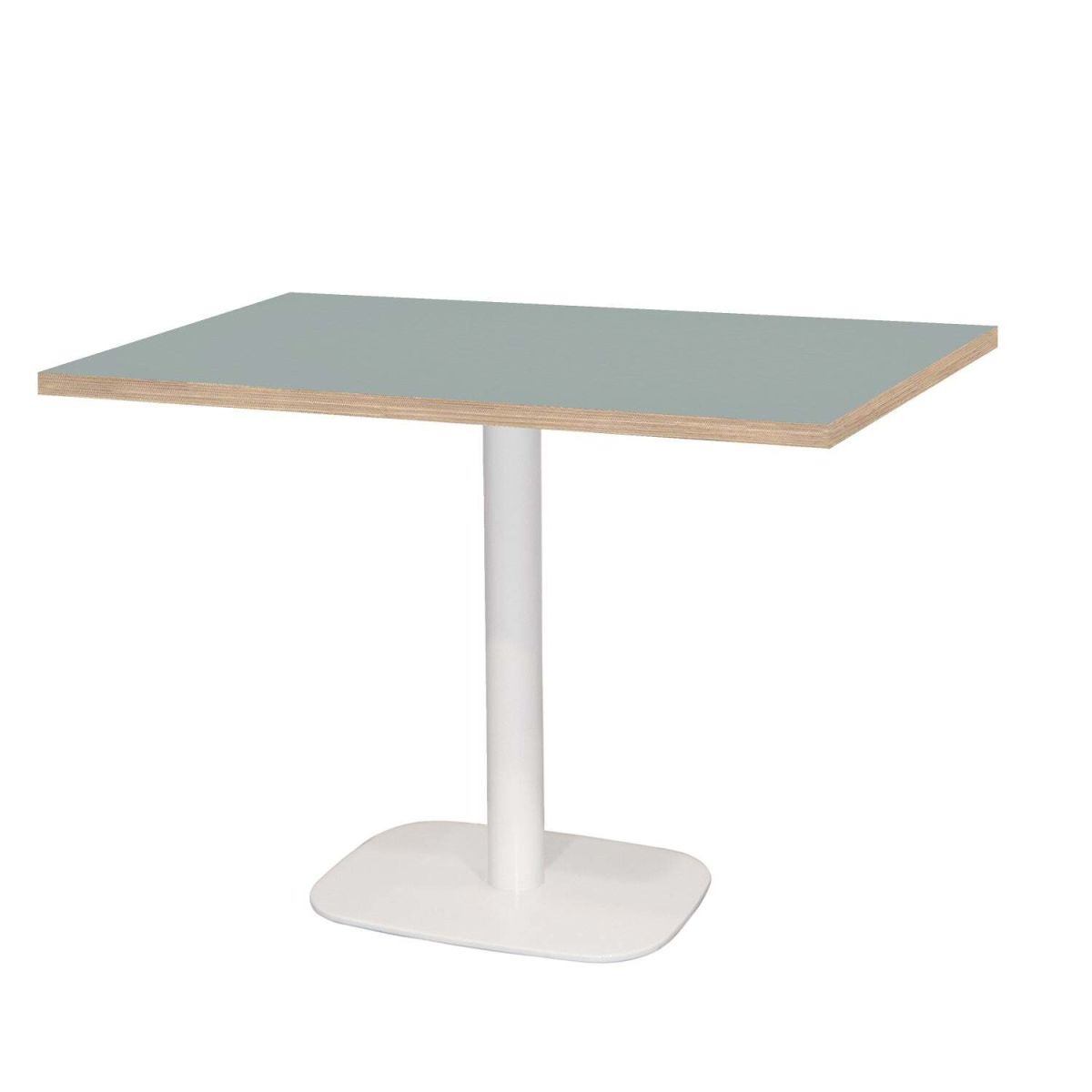Tavolo Round rettangolare base bianco - laminato tinta unita RestooTab; 120x70x75 cm (LxLxH); grigio/marrone; rettangolare