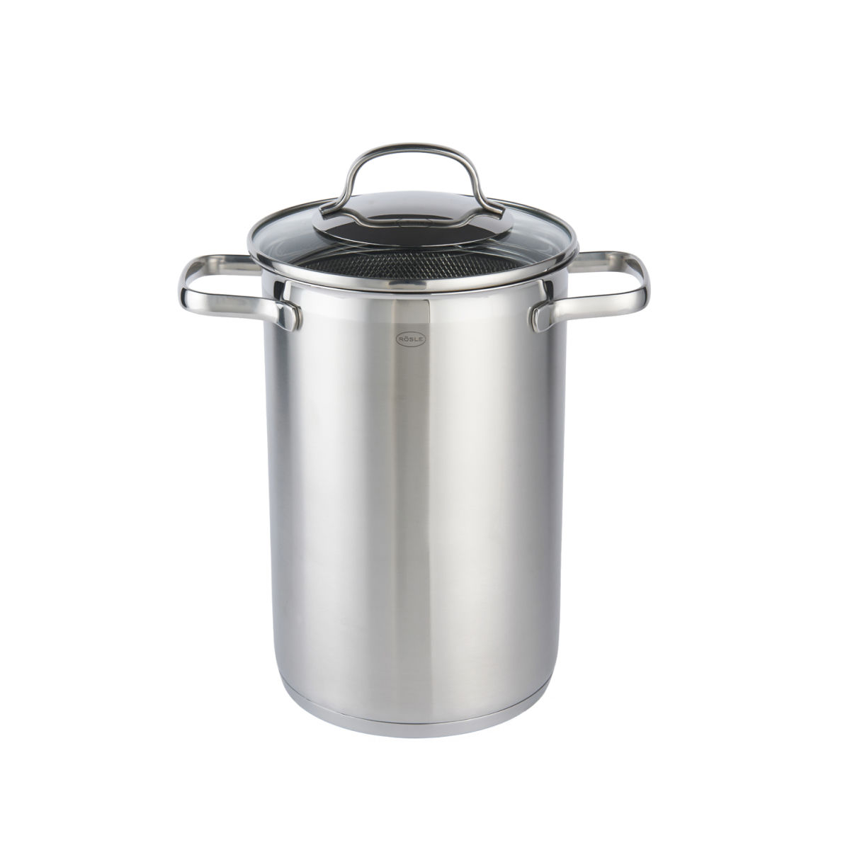 RÖSLE Spargelkochtopf ELEGANCE 17.5x24.5x30.5 cm (LxBxH); silber/schwarz