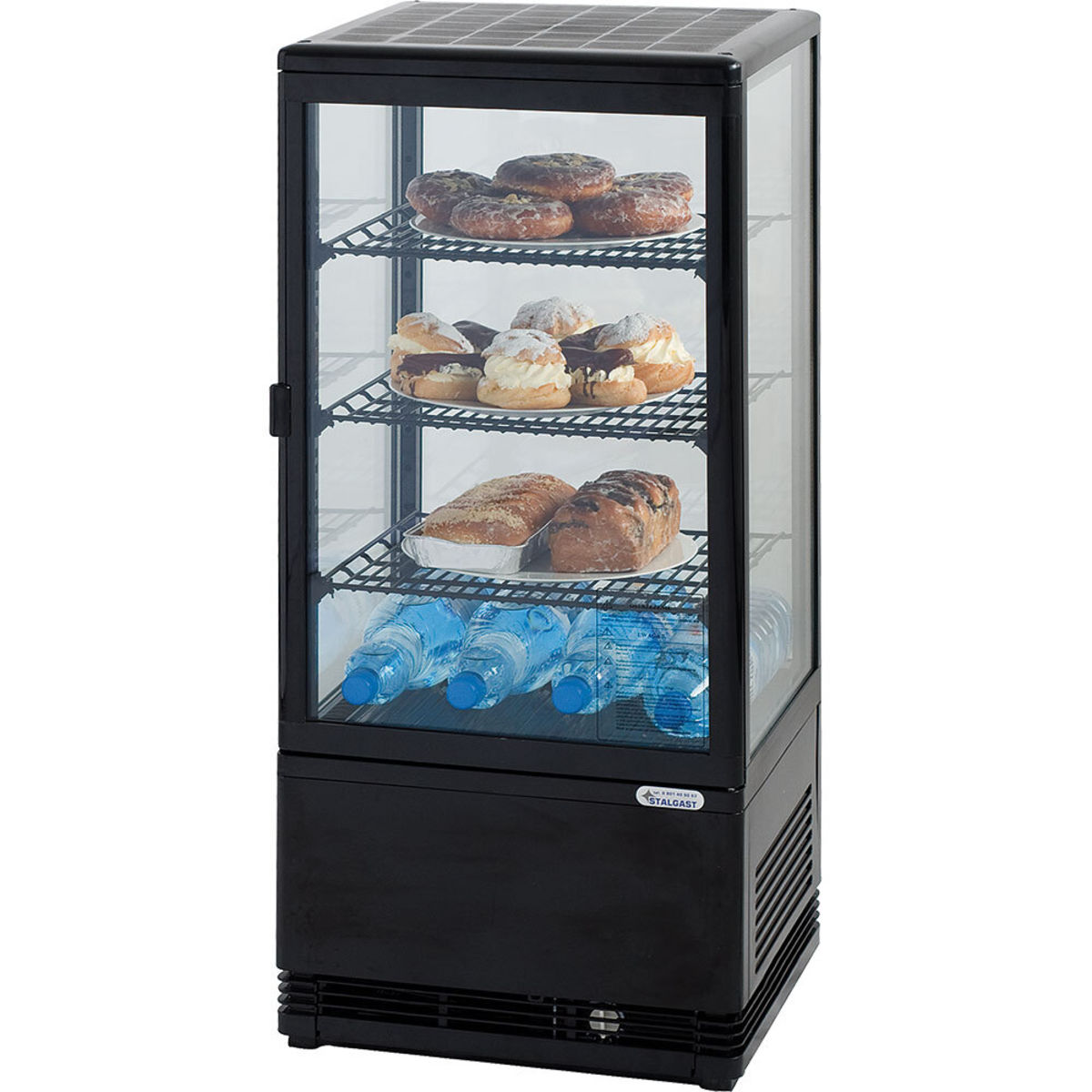 Stalgast Kühlvitrine PAN4L, 78 Liter mit Umluftkühlung 42.8x96x38.6 cm (BxHxT); schwarz
