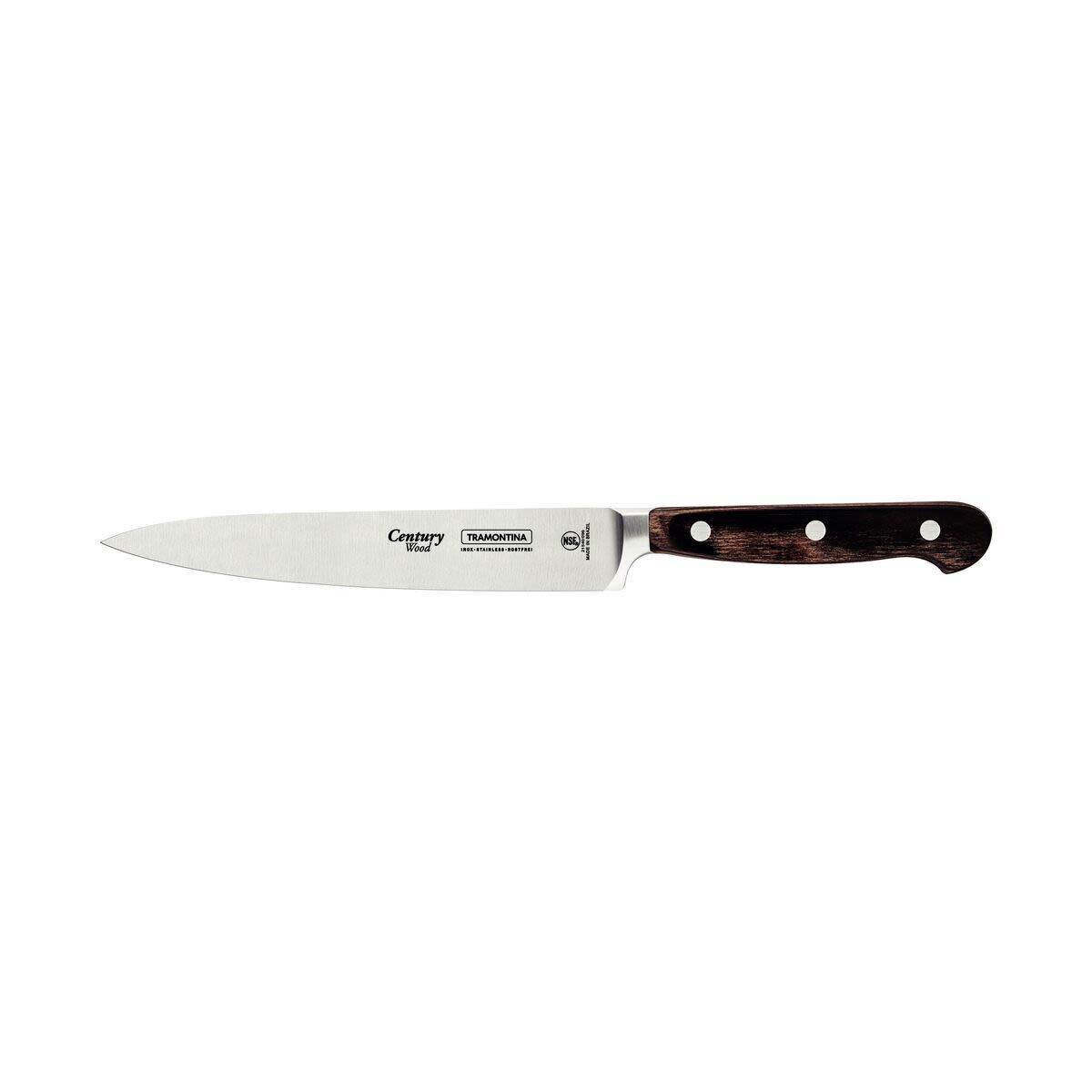 TRAMONTINA Zubereitungsmesser Century Wood Klingenlänge 16 cm, 27.4 cm (L); silber/braun