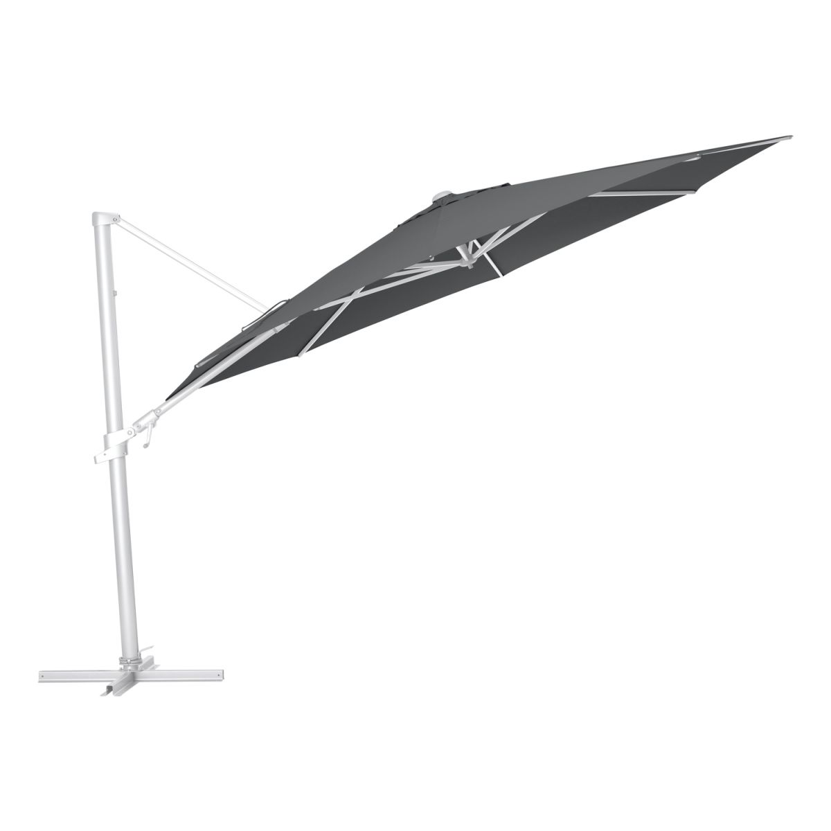 KETTLER Schirm UPF 50+ EASY FLEX , mit PU-Beschichtung 350x350x350x260 cm (LxBxØxH); anthrazit; Gestell silber; rund; 3 Stück / Pack
