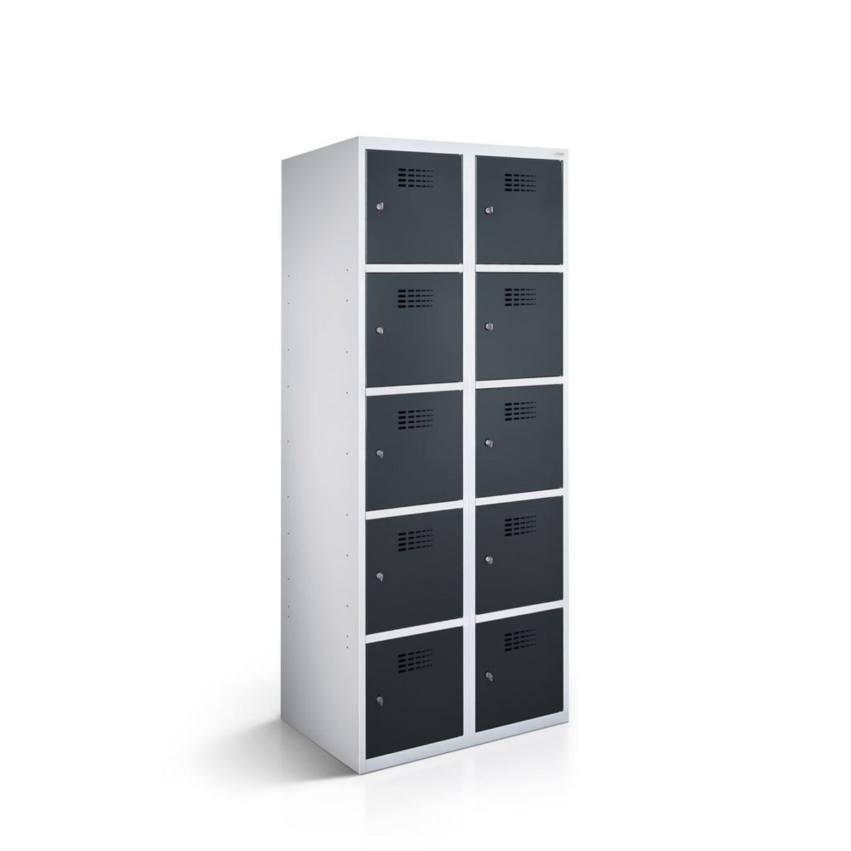 rotstahl Fächerschrank 10 Fächer mit lichtgrauem Korpus 60x50x180 cm (BxTxH); anthrazit