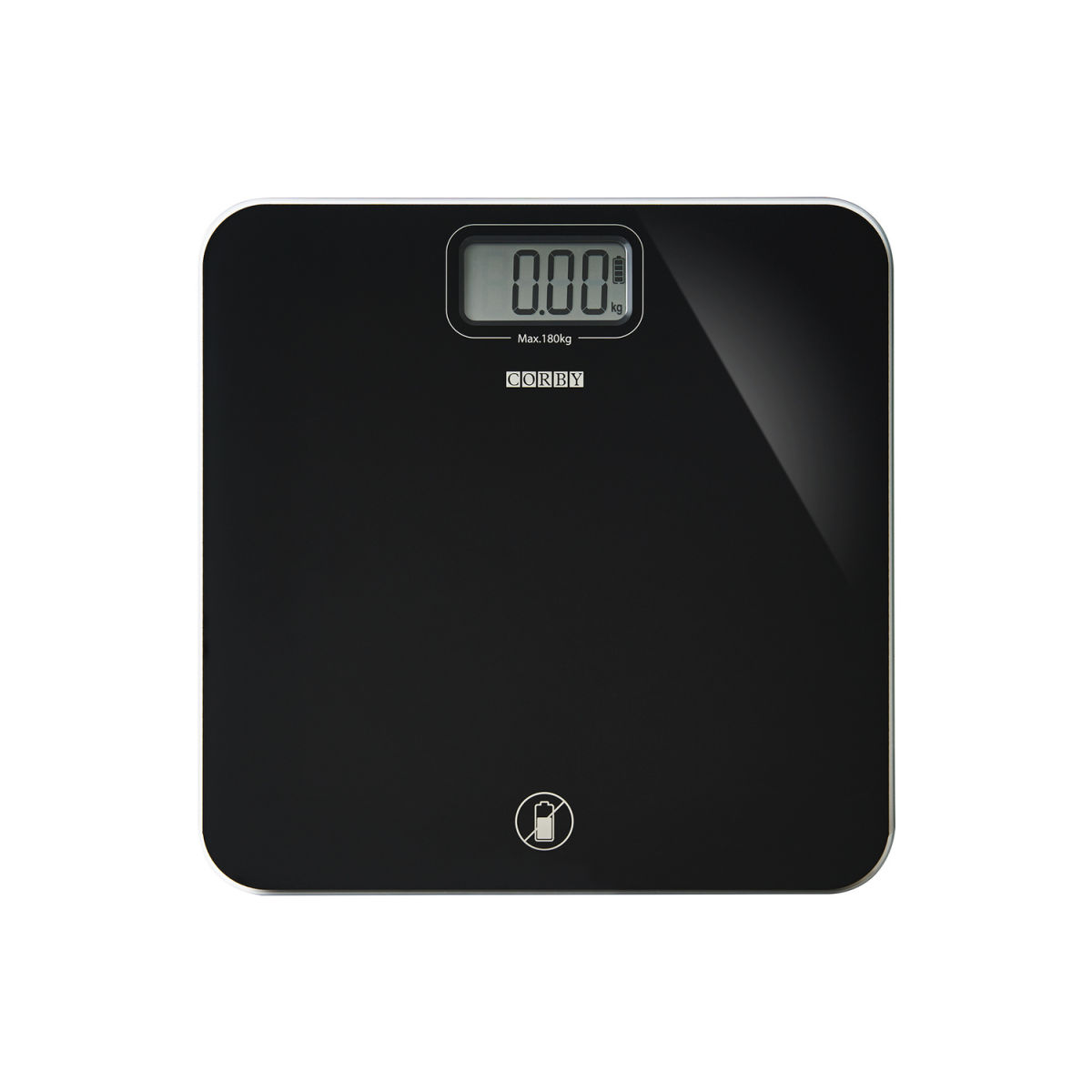 Bilancia pesapersone Marsden senza batterie in nero CORBY; 31x31x3.4 cm (LxLxH); nero