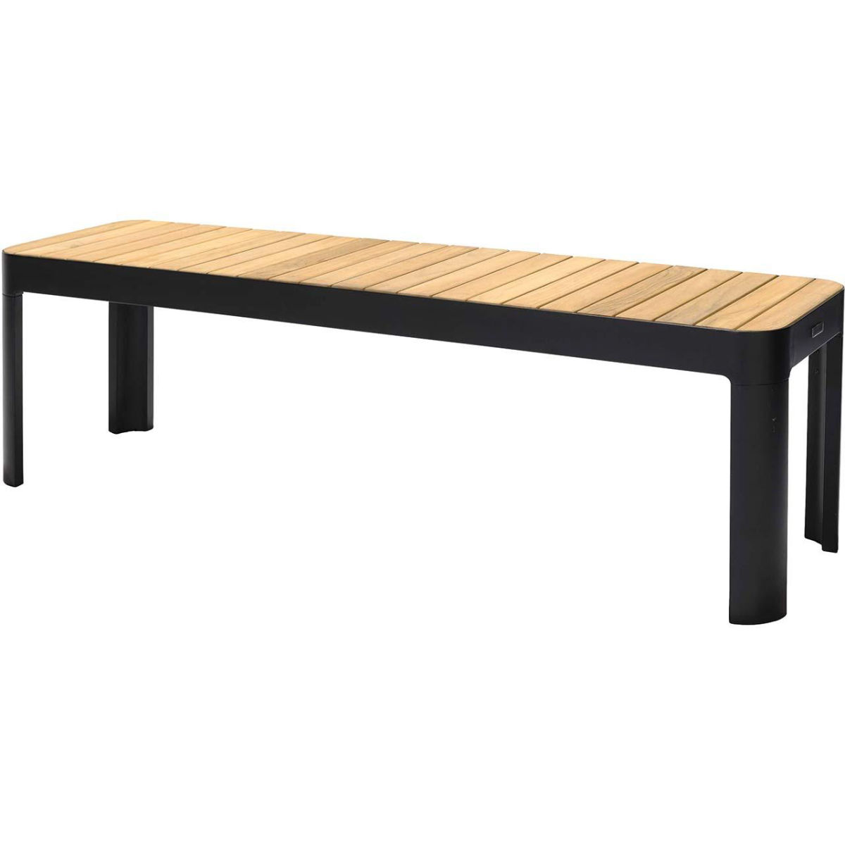 ScanCom Gartenbank 'Portals' 143 cm, ecru; 143x40x45 cm (BxTxH); Sitz braun, Gestell schwarz