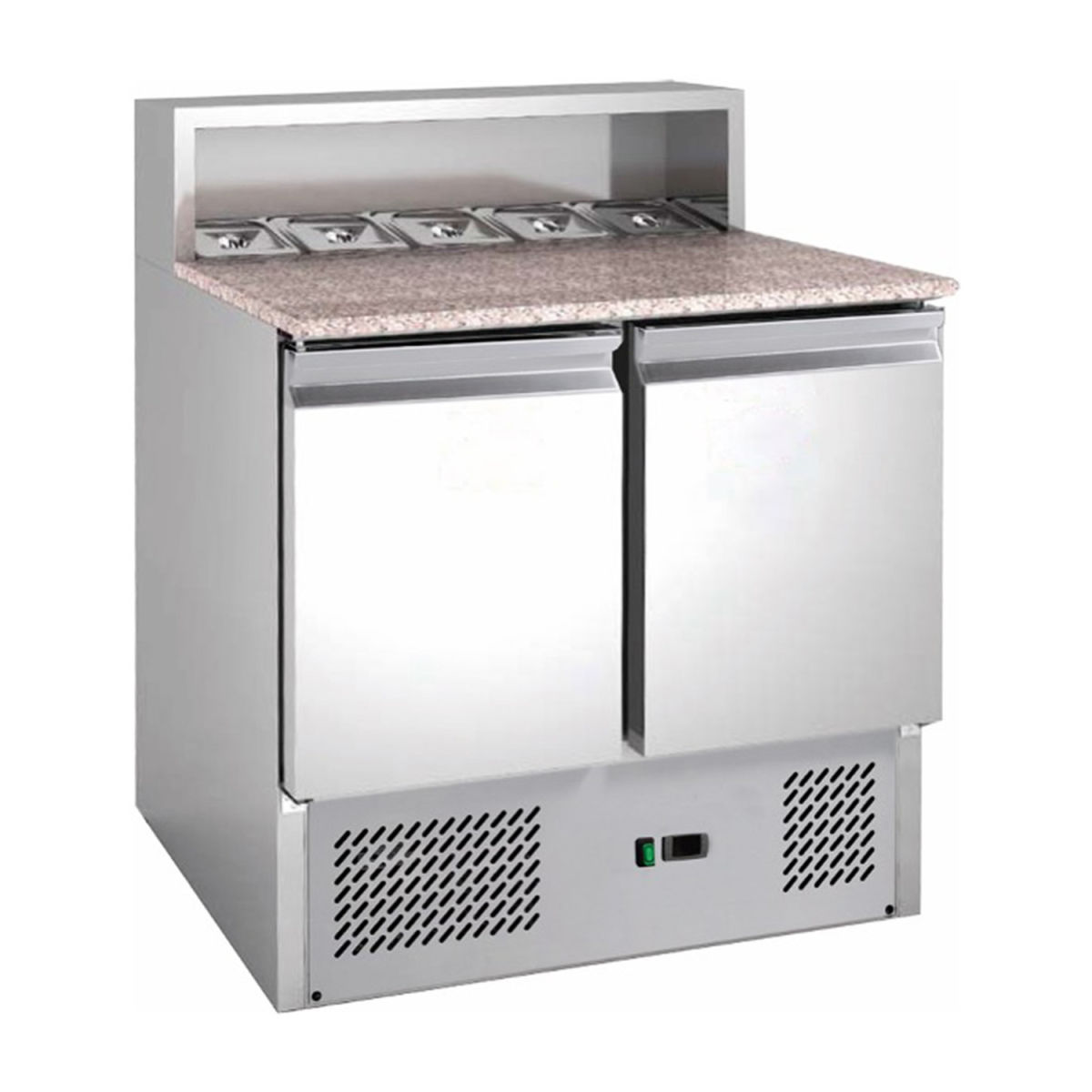 A&S Polarny Saladette mit eingebauter Kühlung, 213 Liter; 213000 ml, 90x108.7x70 cm (BxHxT); silber