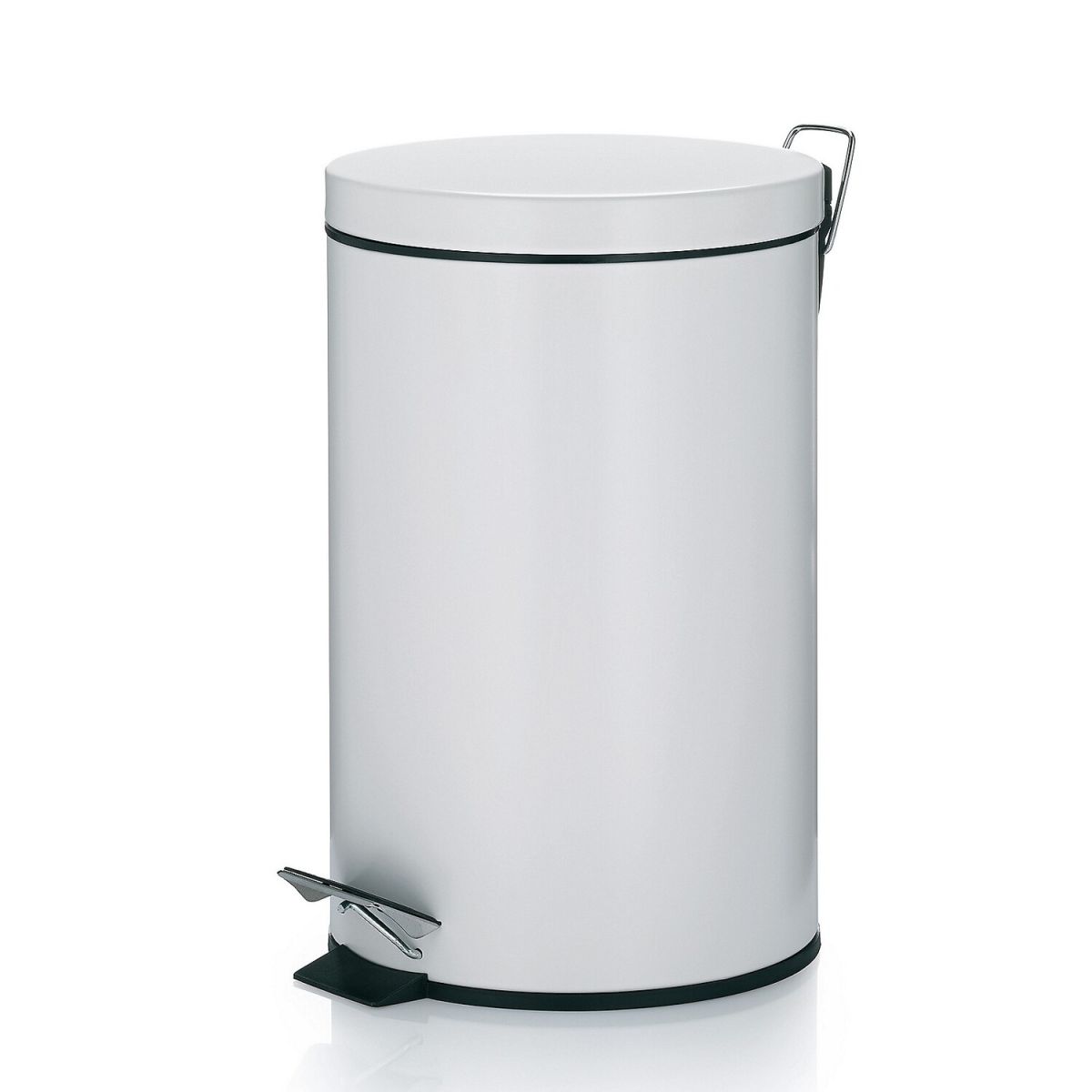 Pattumiera a pedale Monaco+ Metallo Silent Close kela; 25x40 cm (ØxH); bianco; rotonda