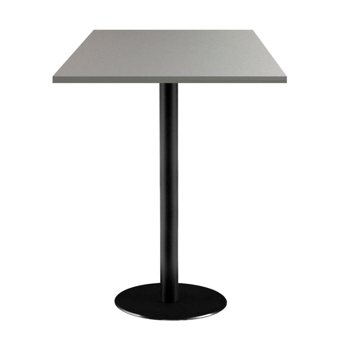 RestooTab Stehtisch Rome quadratisch - Dekor Uni 60x60x113 cm (LxBxH); Platte grau, Gestell schwarz; quadratisch
