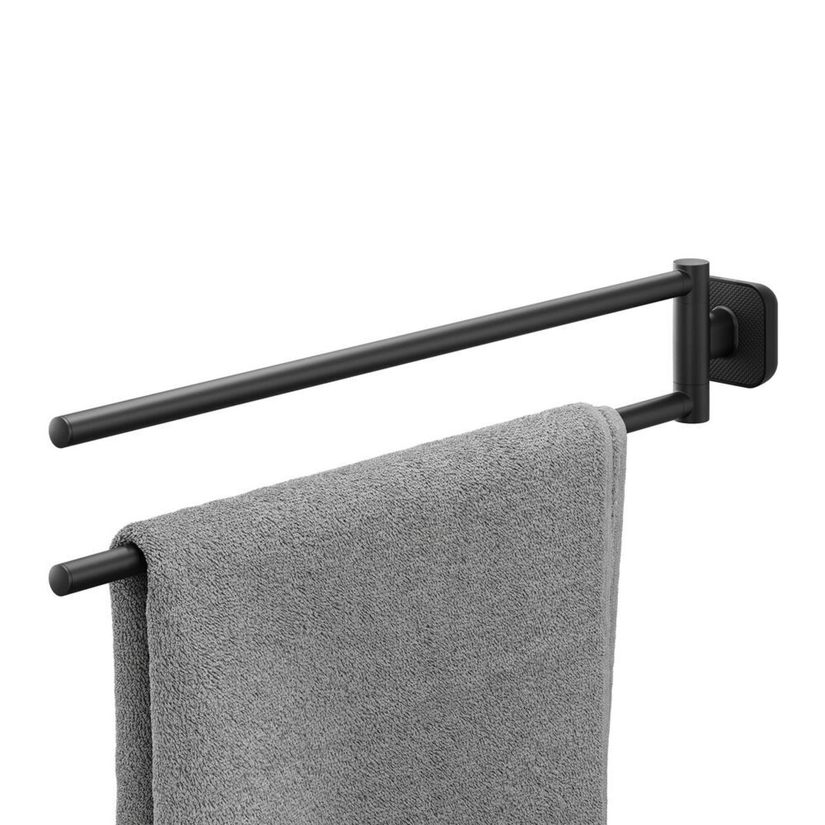 TIGER Carv Handtuchhalter mit 2-armig Schwarz 45.9x7.9x45.9 cm (LxHxT); schwarz