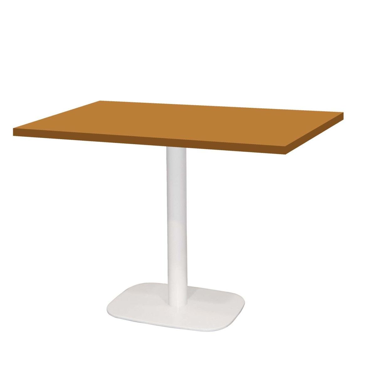 Tavolo Round rettangolare base bianco - laminato tinta unita RestooTab; 120x70x75 cm (LxLxH); senape; rettangolare