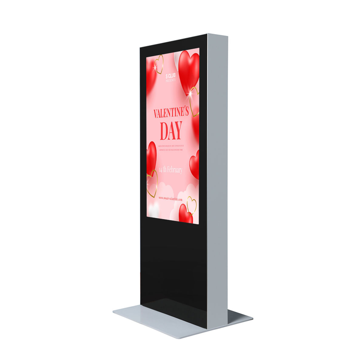 Foya Digitale Infostele doppelseitig 55" mit 2 Bildschirmen 87.3 cm (B); schwarz/silber