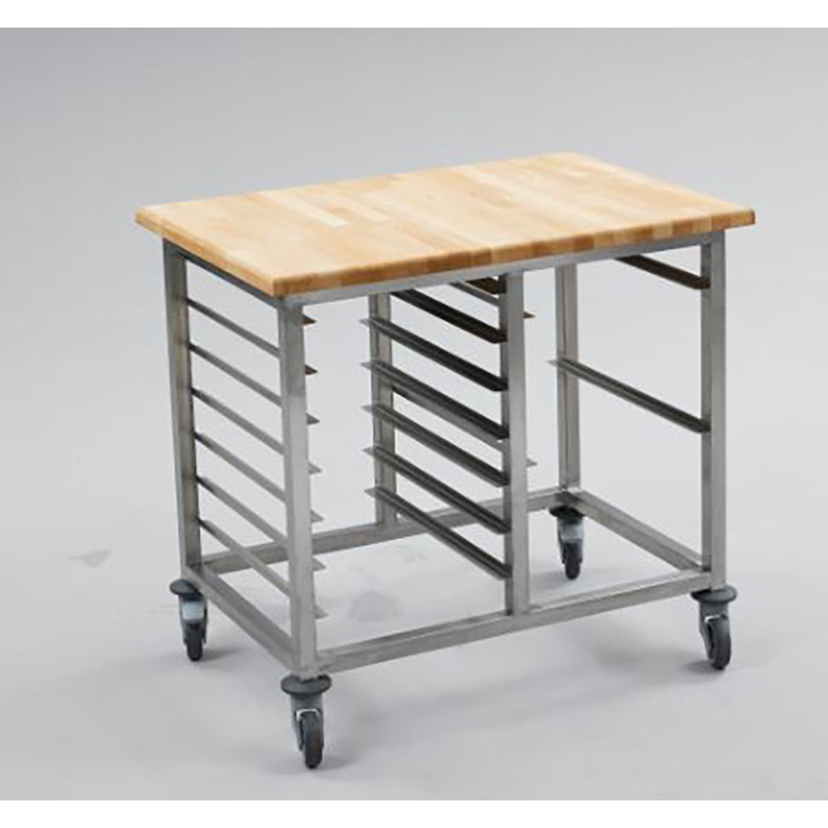 Scaritech Arbeitsstation mit Holzplatte (1000x700x920); 100x70x92 cm (BxHxT); grau/blau